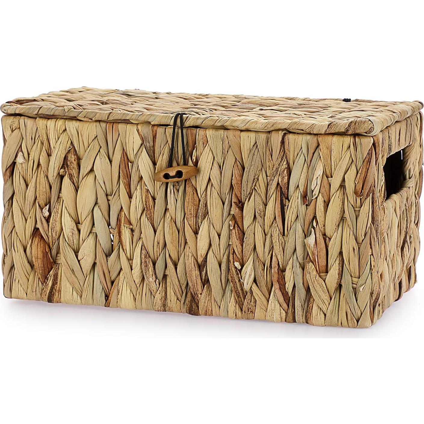 Cesta de Mimbre Hipiwe Mediana con Tapa - Almacenamiento Natural