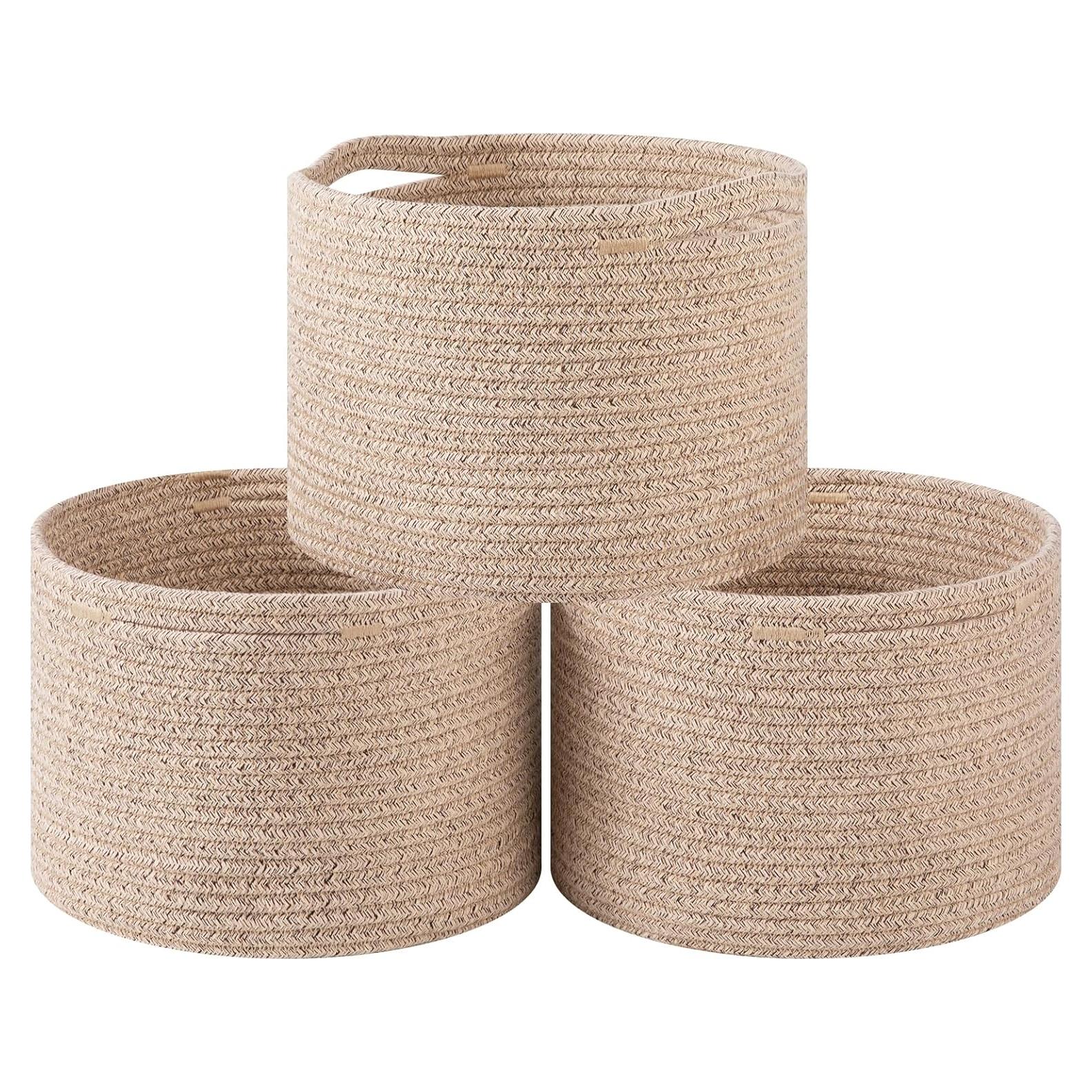 Cesta de Almacenamiento Pequeña OIAHOMY 24.9x24.9x18 cm Marrón