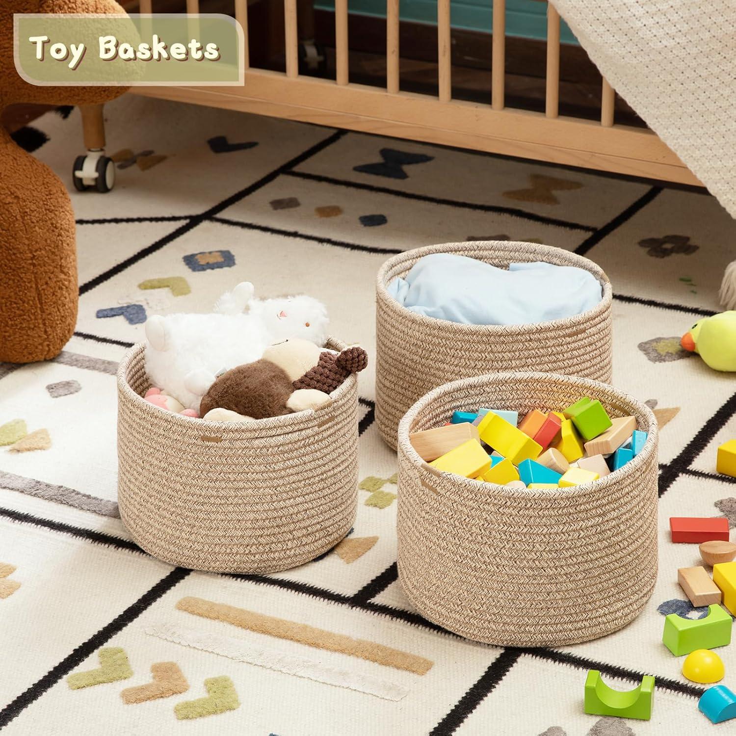 Cesta de Almacenamiento Pequeña OIAHOMY 24.9x24.9x18 cm Marrón