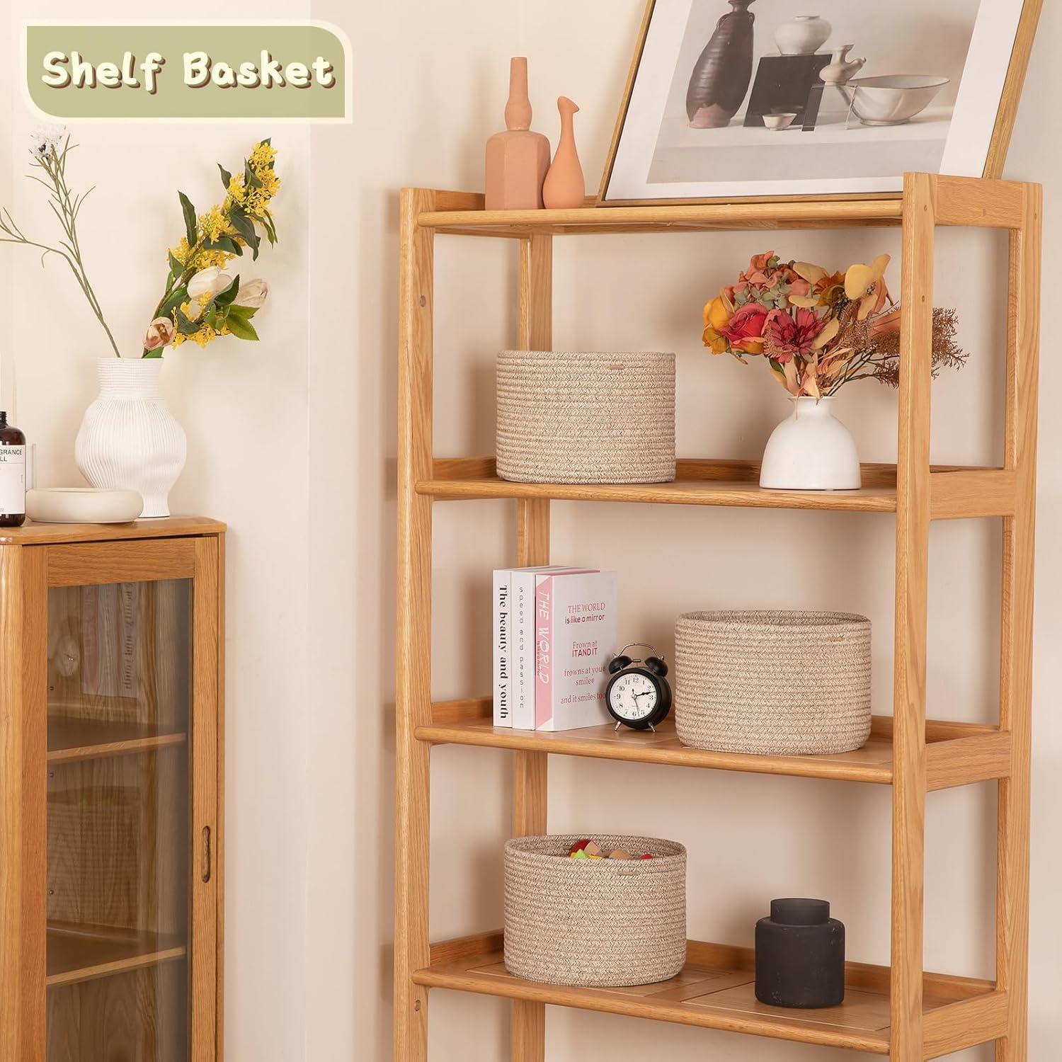 Cesta de Almacenamiento Pequeña OIAHOMY 24.9x24.9x18 cm Marrón