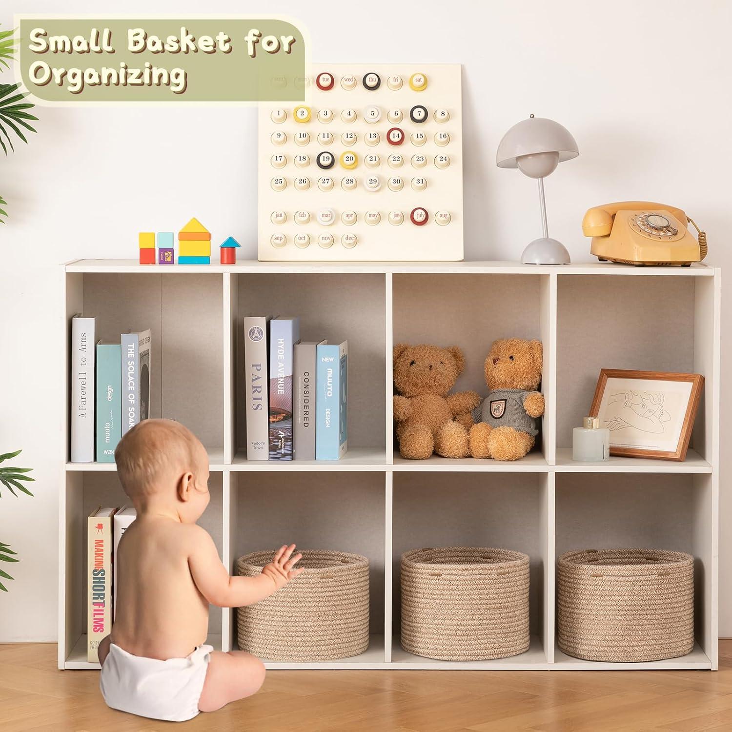 Cesta de Almacenamiento Pequeña OIAHOMY 24.9x24.9x18 cm Marrón