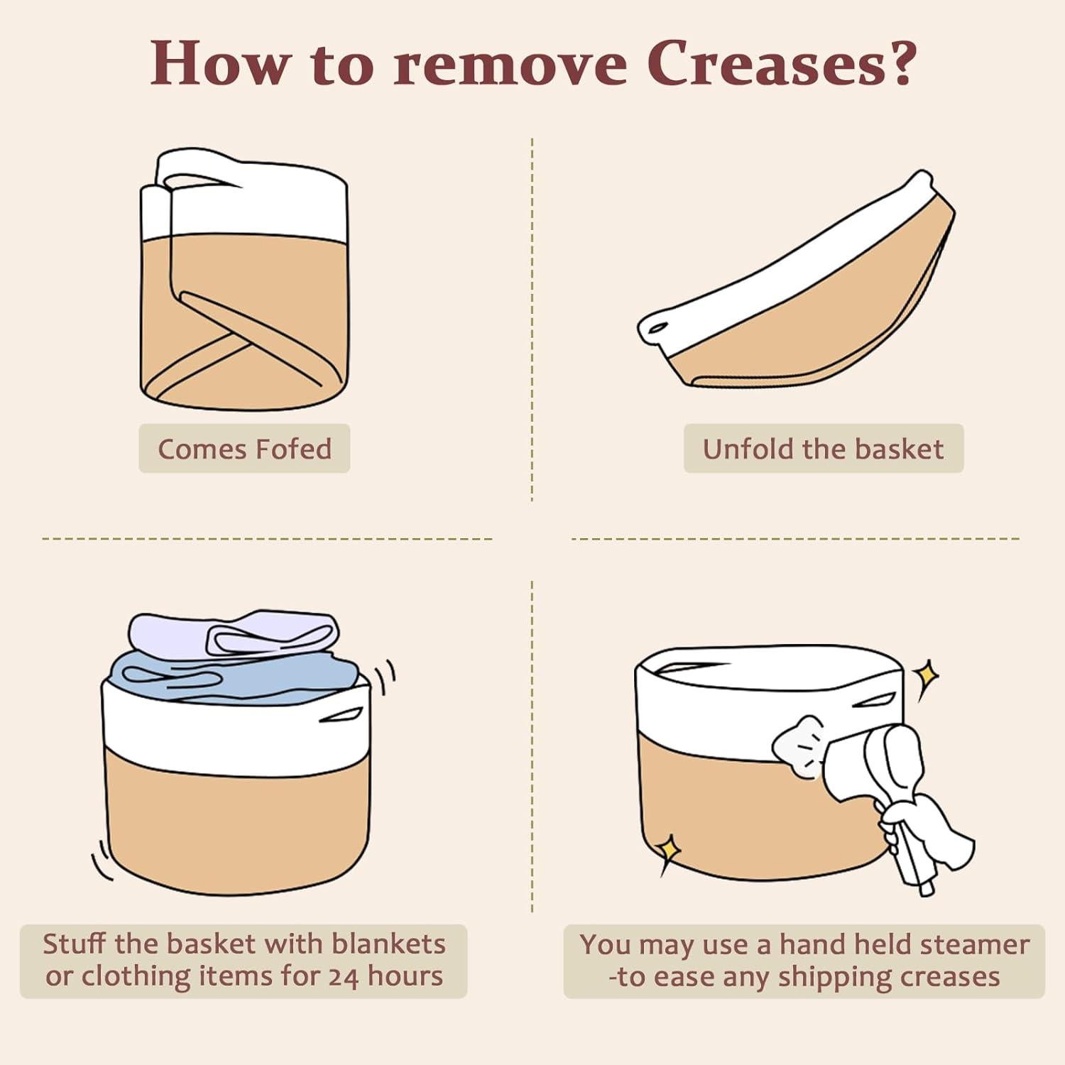 Cesta de Almacenamiento Pequeña OIAHOMY 24.9x24.9x18 cm Marrón