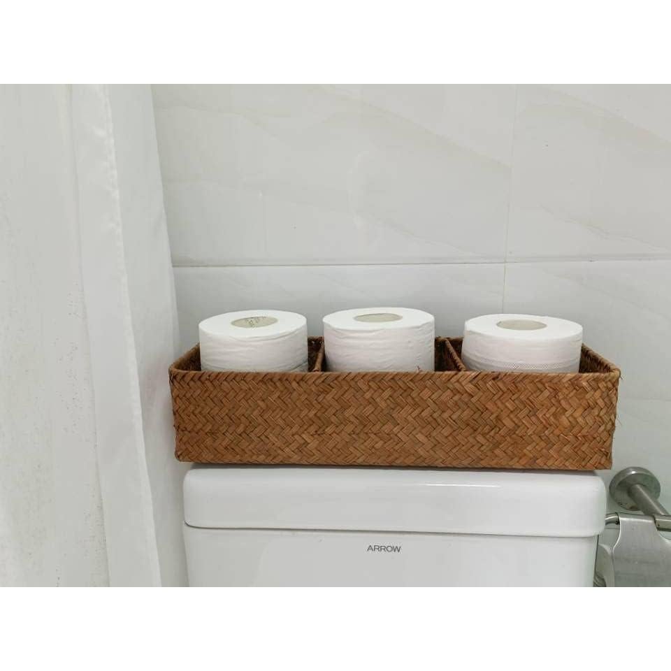 Cesta de almacenamiento DECRAFTS de hierba marina 42x14x9cm