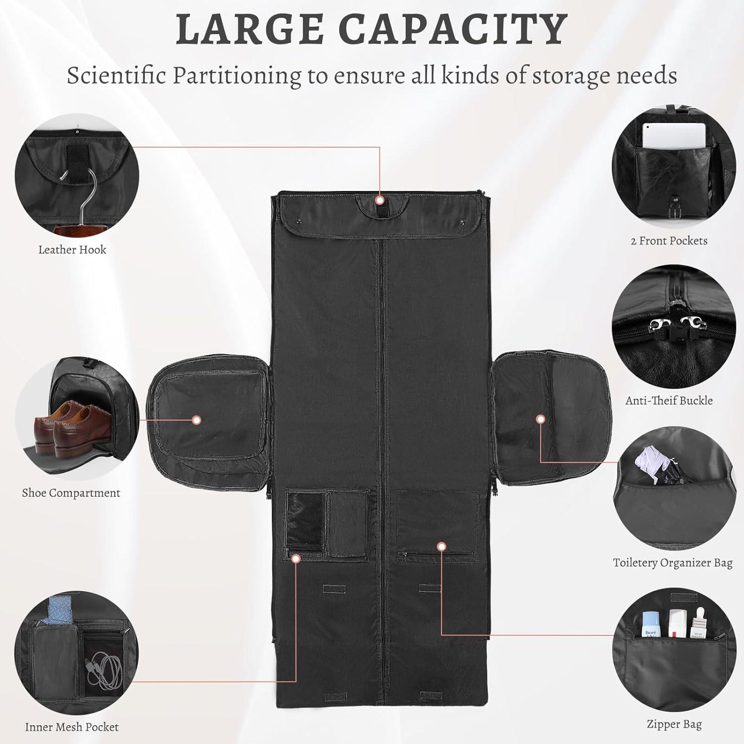 Bolsa de Ropa Convertible L-ife 2 en 1 Duffle 45L Negro