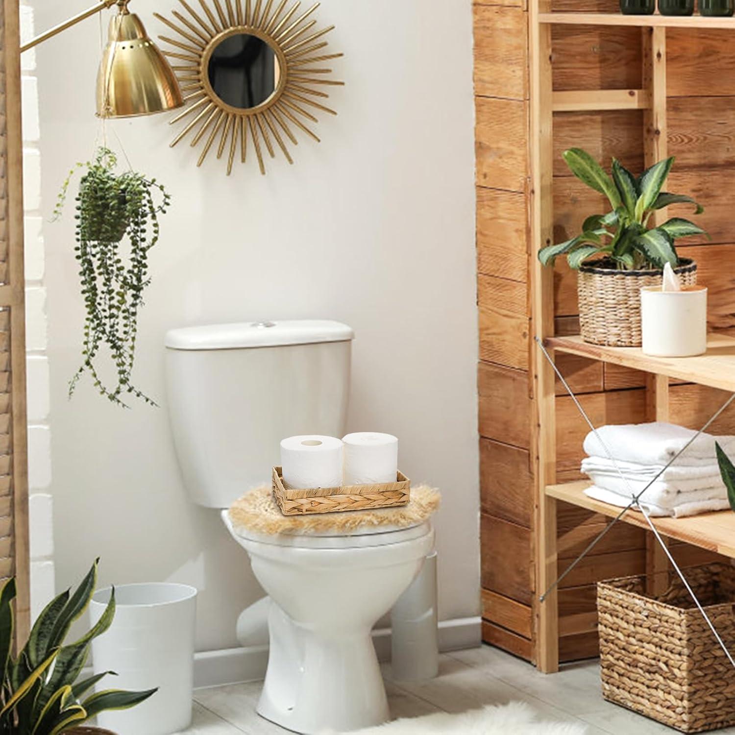 3 Bandejas de Almacenamiento de Mimbre Eorbow 25.4x15.2 cm