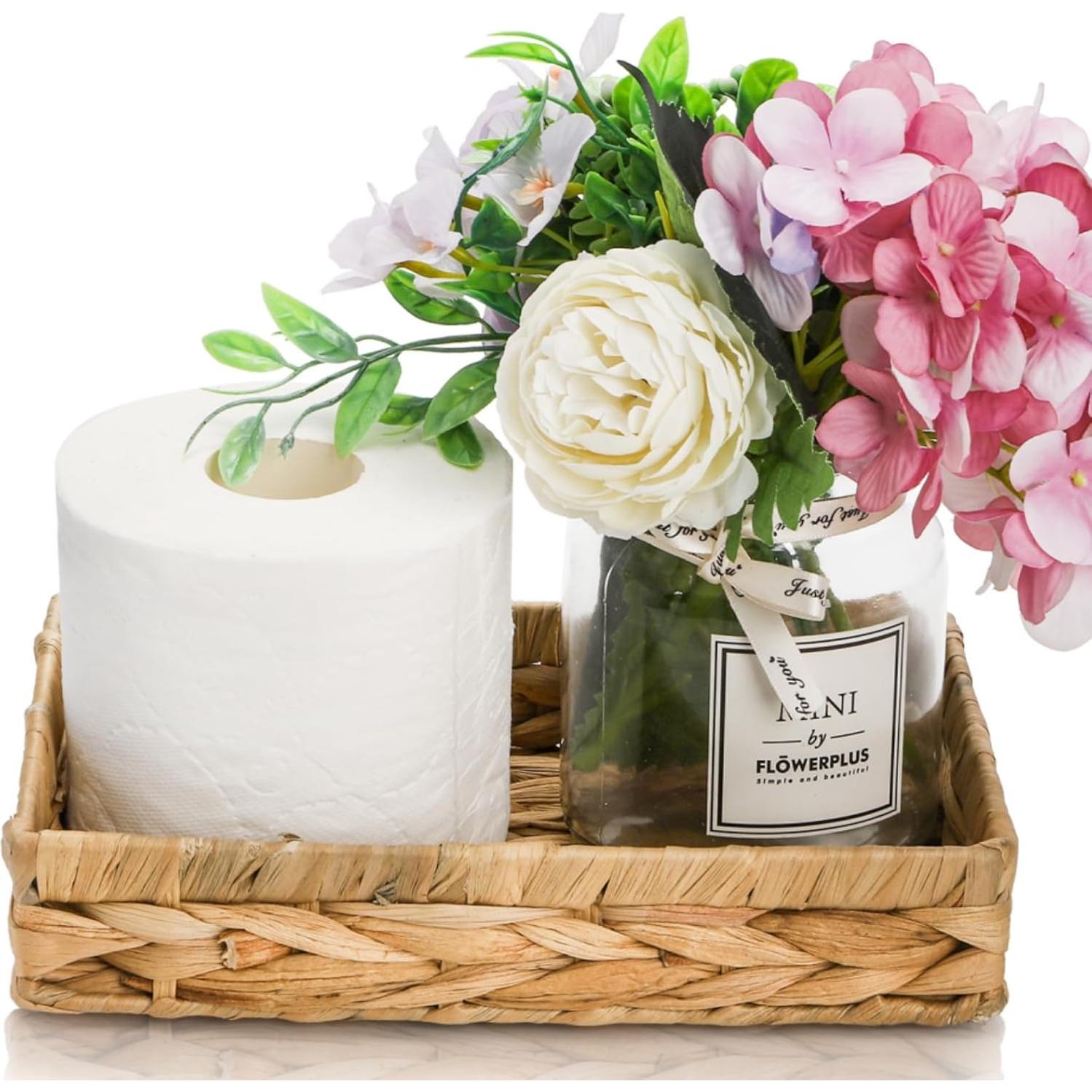 3 Bandejas de Almacenamiento de Mimbre Eorbow 25.4x15.2 cm