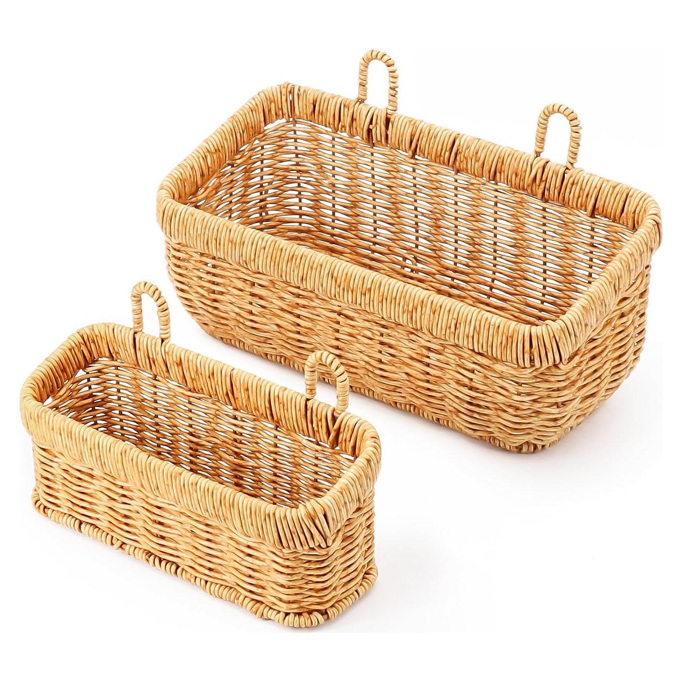 Cestas Colgantes AceList, Juego de 2 Tejidas a Mano Boho