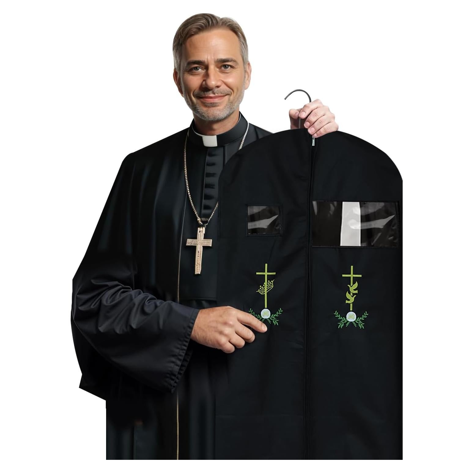 Bolsa para Prendas Clergyman BOPBPO 60cm Negro con Bordado