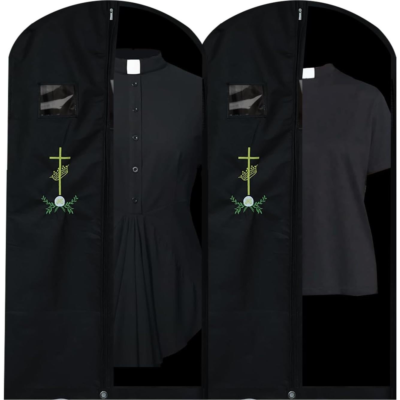 Bolsa para Prendas Clergyman BOPBPO 60cm Negro con Bordado
