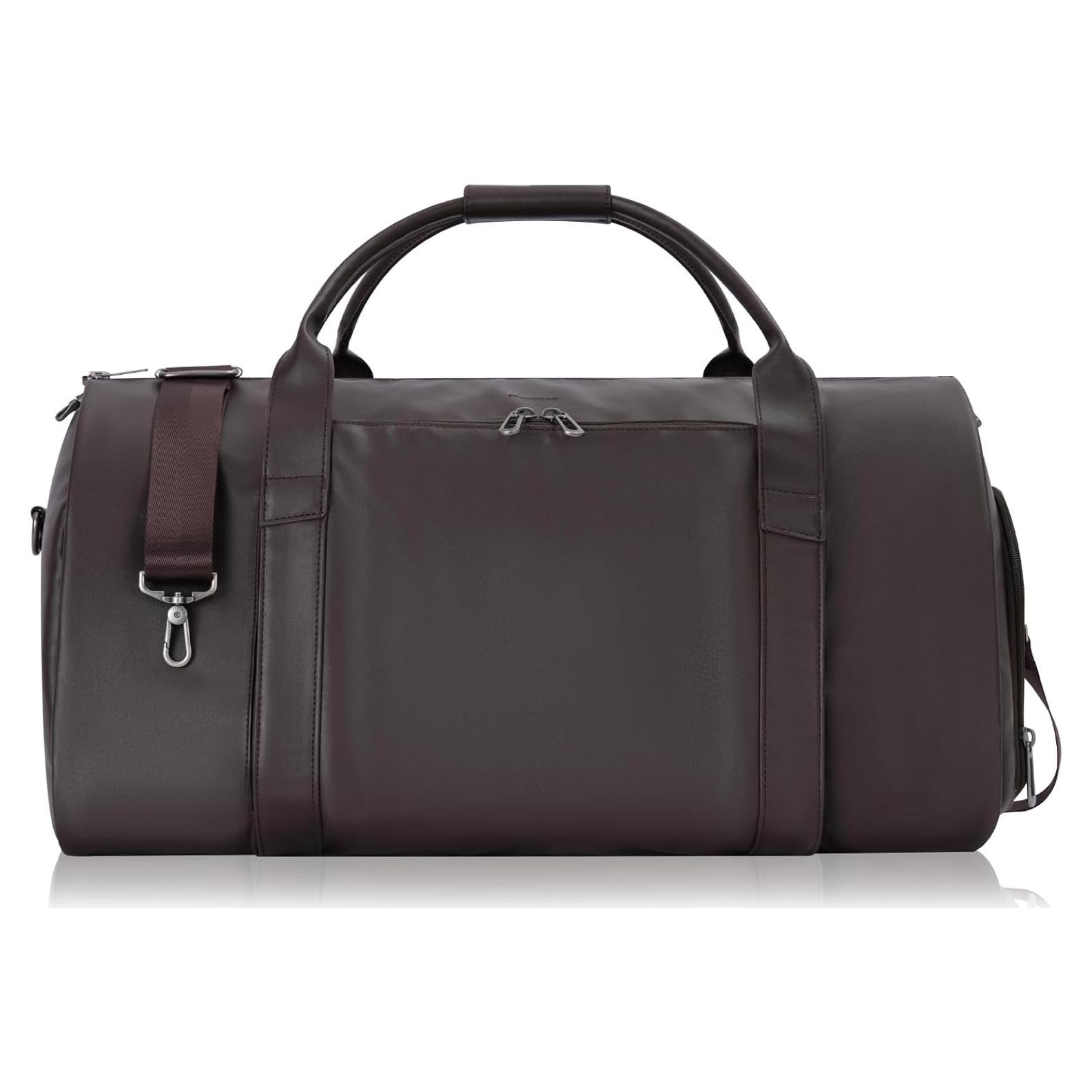 Bolsa de Piel Modoker 2-en-1 para Viaje y Traje - Marrón