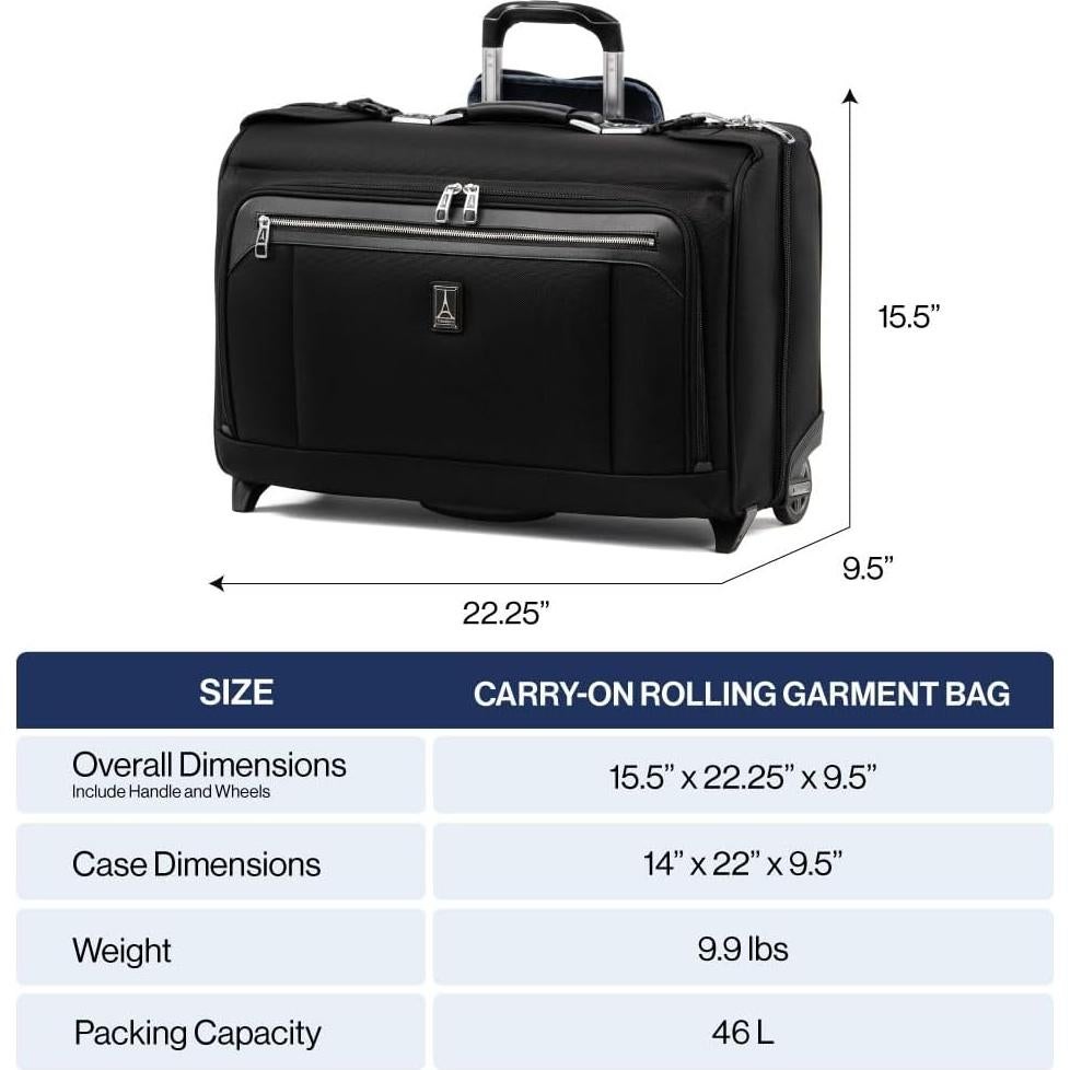 Bolsa de Ropa Rodante Travelpro Platinum Elite 4.5 kg Negra