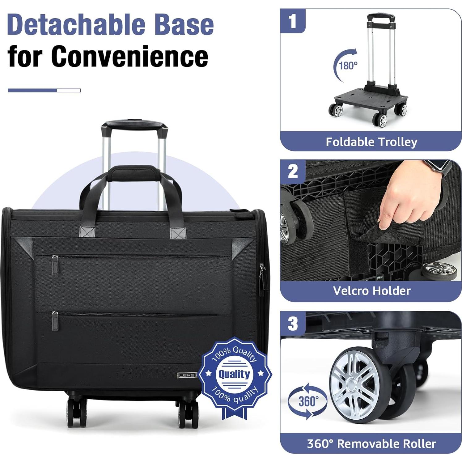 Bolsa de Prendas Rodante Lekeinchi 2-en-1 Plegable 53.9x17.8x38.1cm