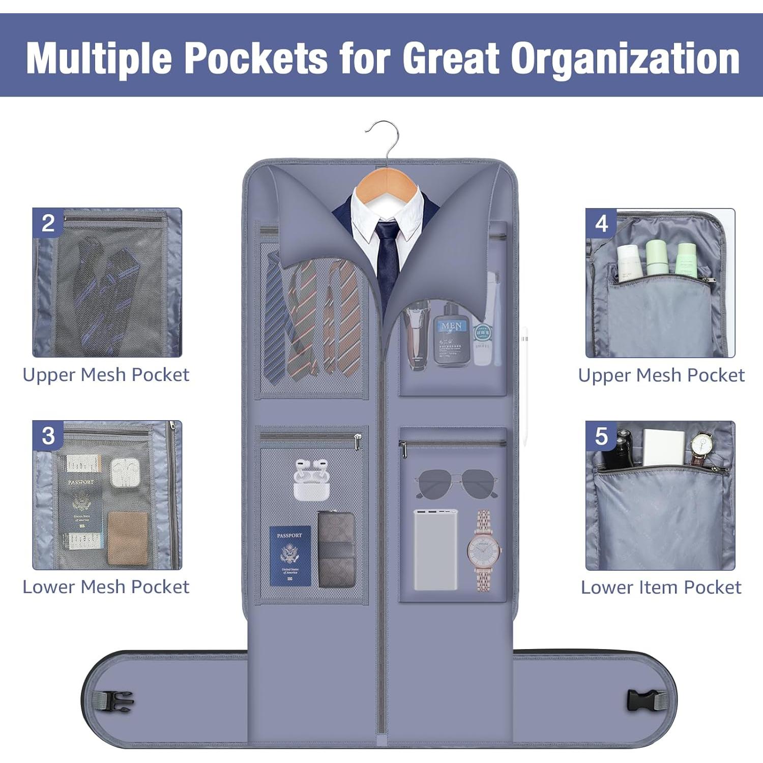 Bolsa de Prendas Rodante Lekeinchi 2-en-1 Plegable 53.9x17.8x38.1cm