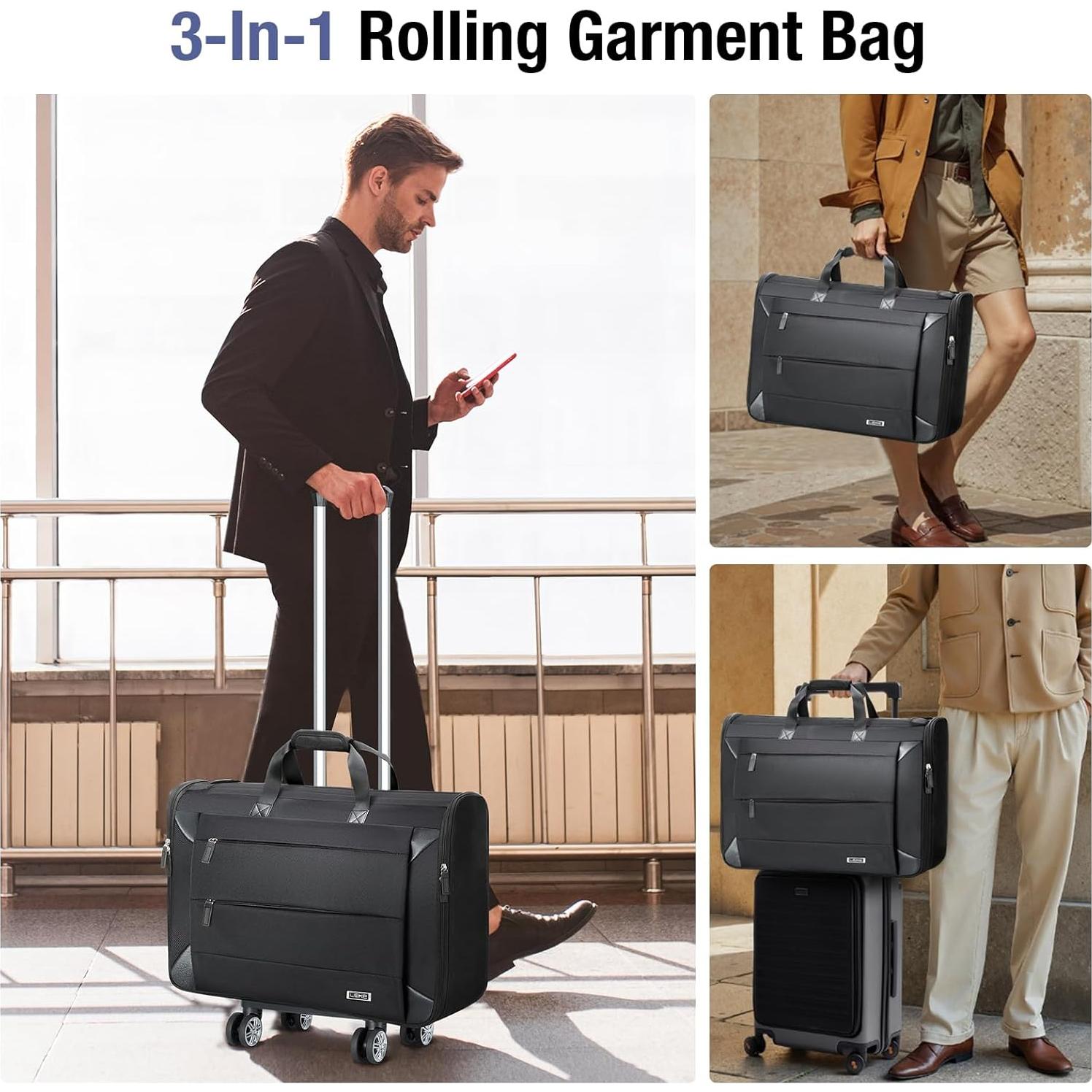 Bolsa de Prendas Rodante Lekeinchi 2-en-1 Plegable 53.9x17.8x38.1cm