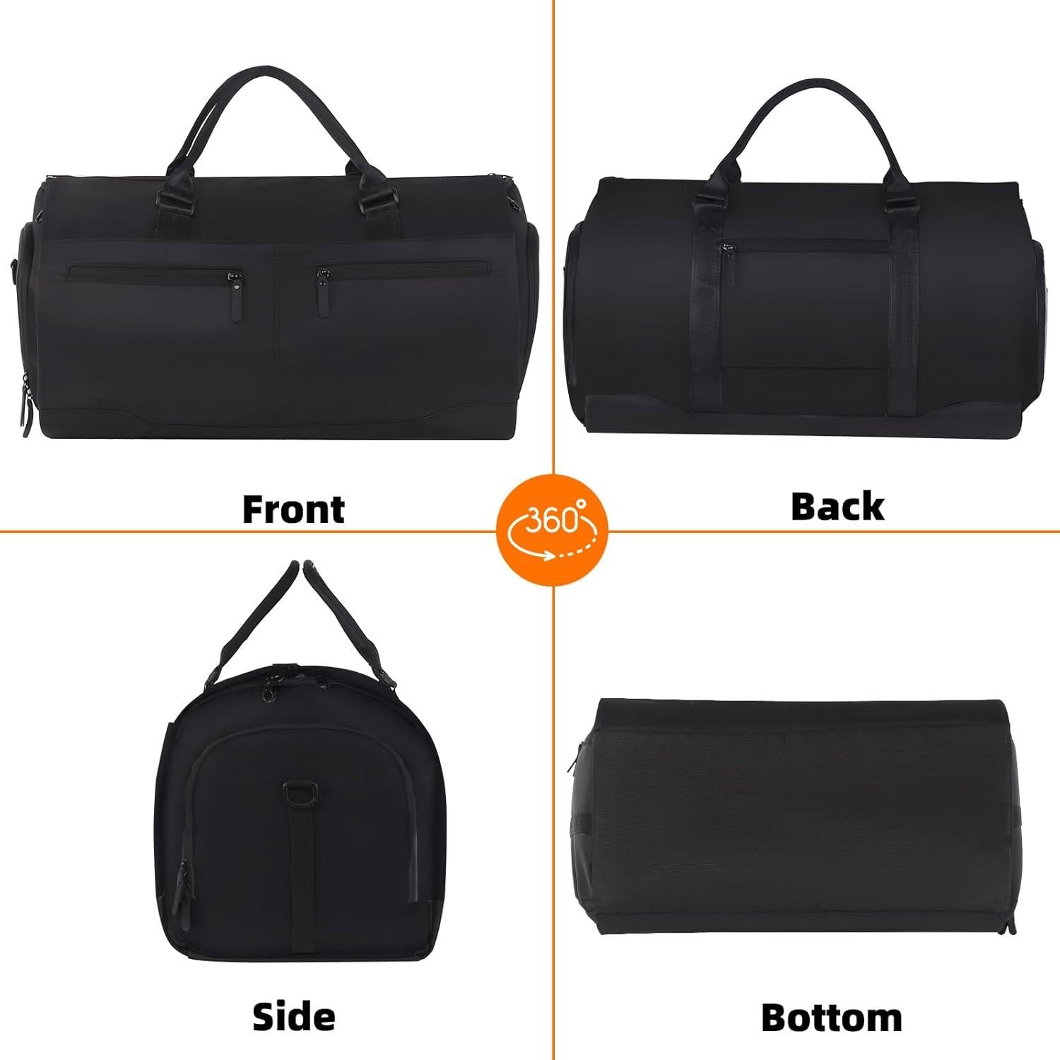 Bolsa Duffle OPOALO 2 en 1 para Ropa y Traje - Negro