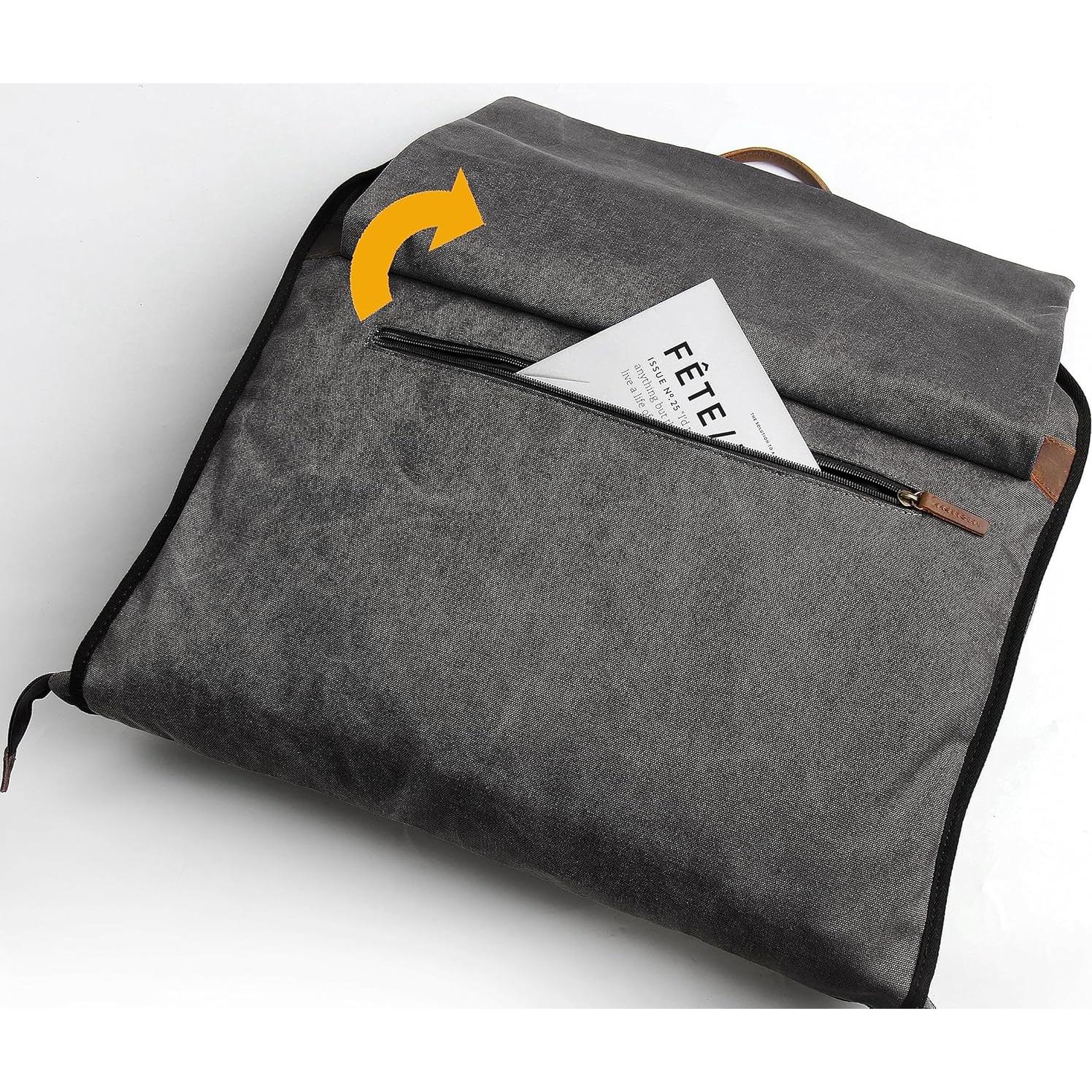 Bolsa de Traje de Lona y Cuero TRITOUR con Compartimento para Laptop