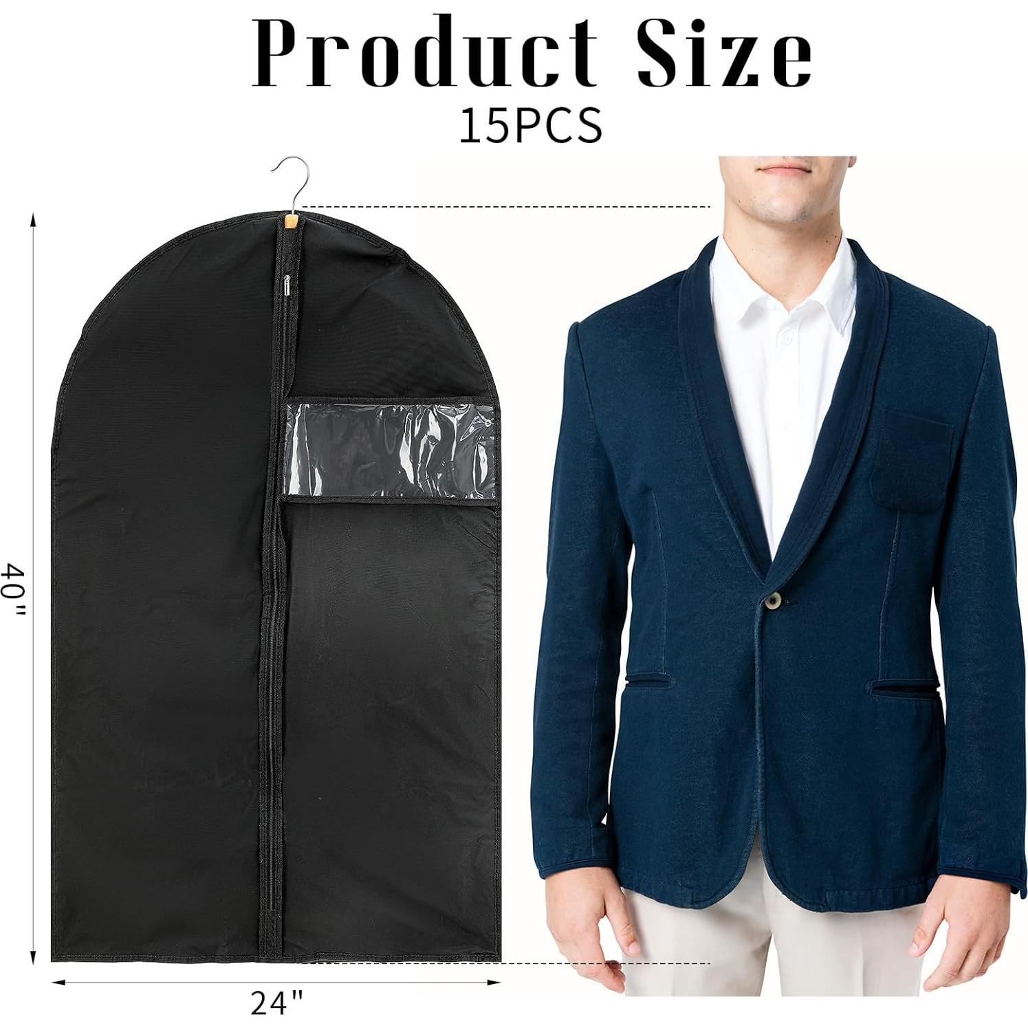 Paquete de 15 bolsas para ropa Lemecima 101.6x61 cm negro