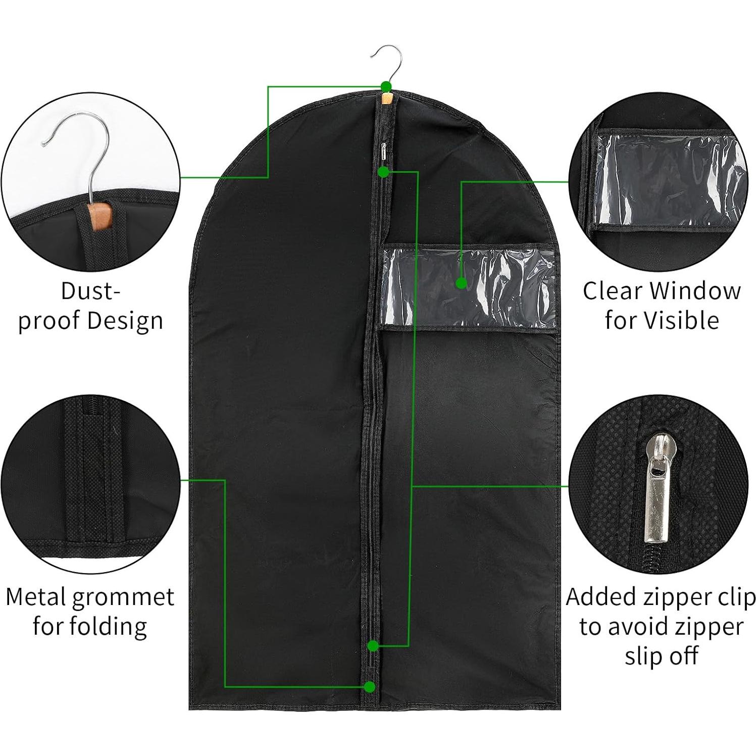 Paquete de 15 bolsas para ropa Lemecima 101.6x61 cm negro