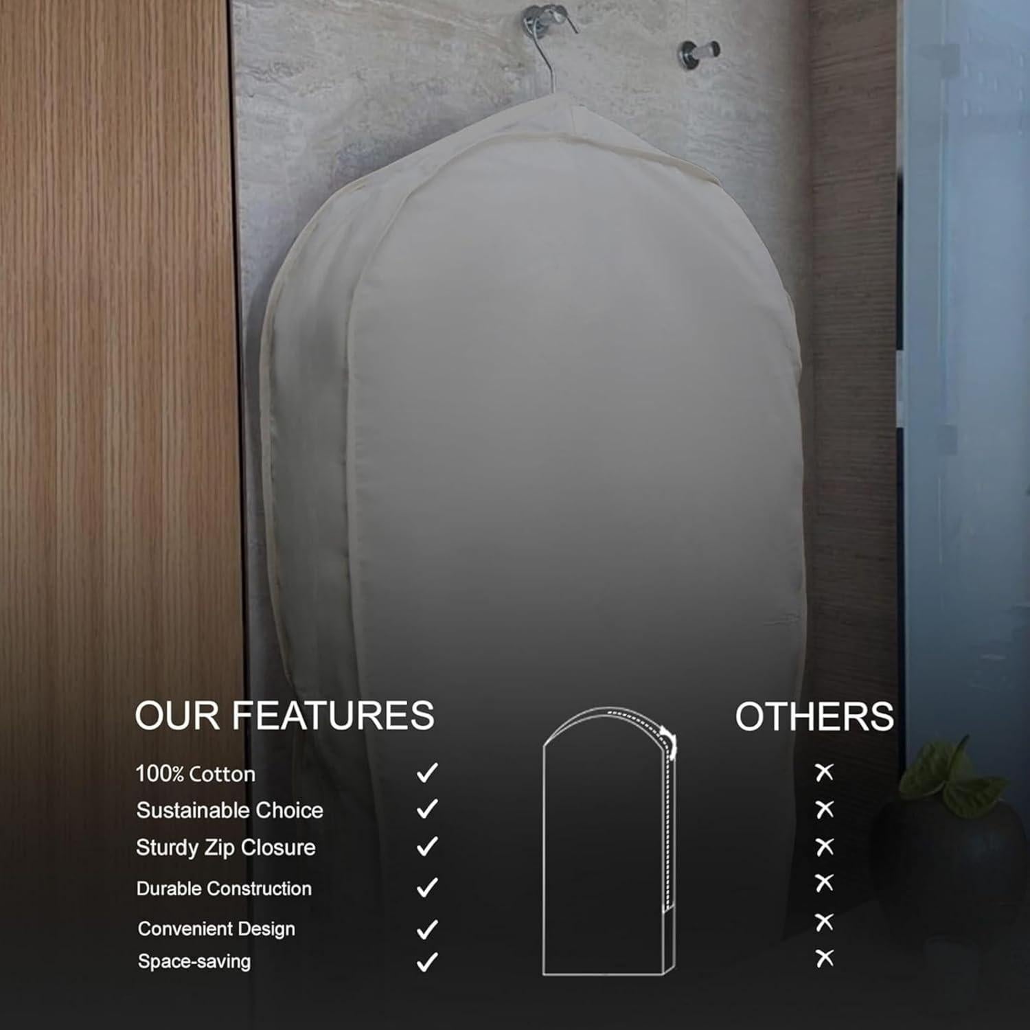 Bolsa de Ropa 100% Algodón Natural 157.48x60.96 cm