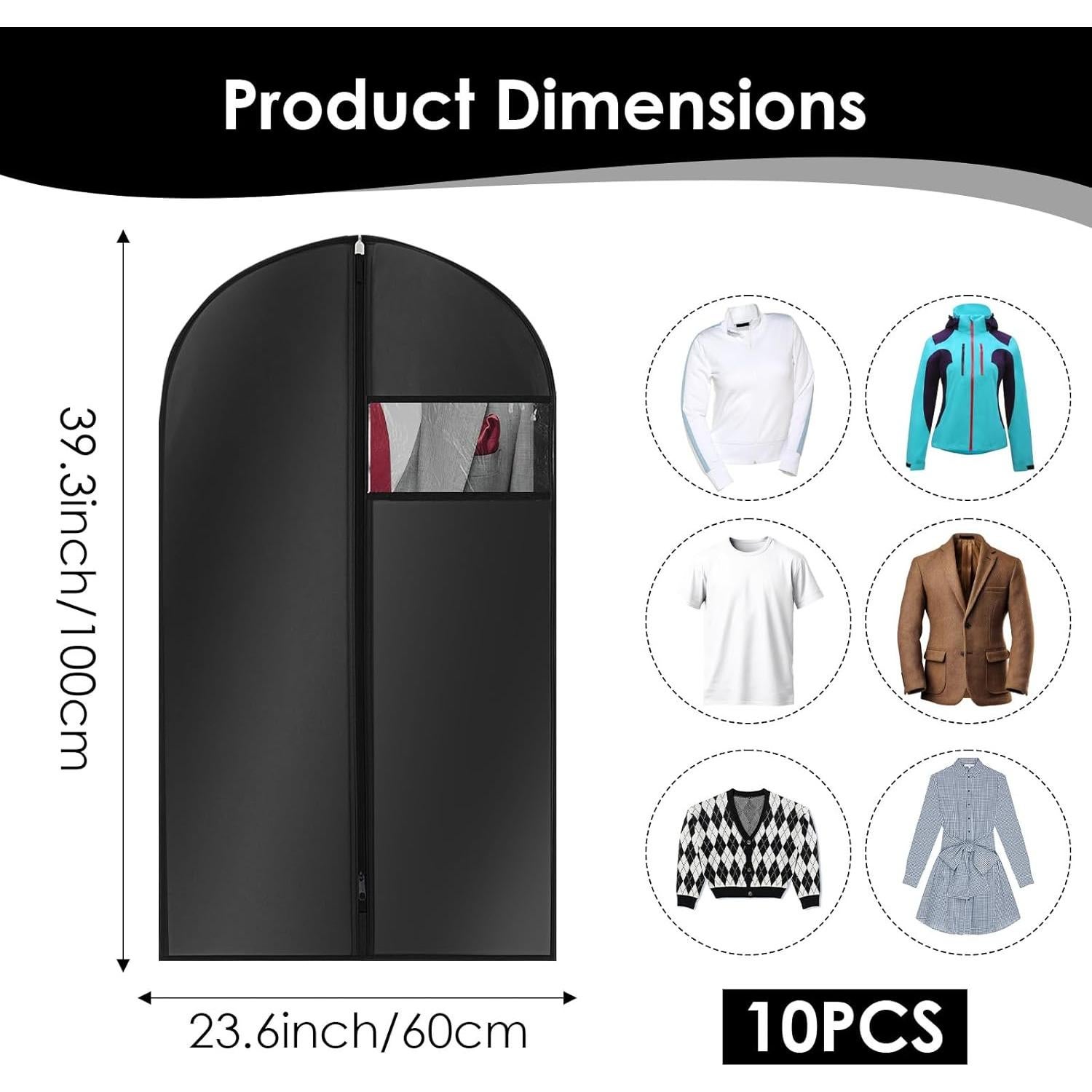 Bolsas de Ropa Colgantes PEOVLVN 10pcs 60x100cm con Ventana