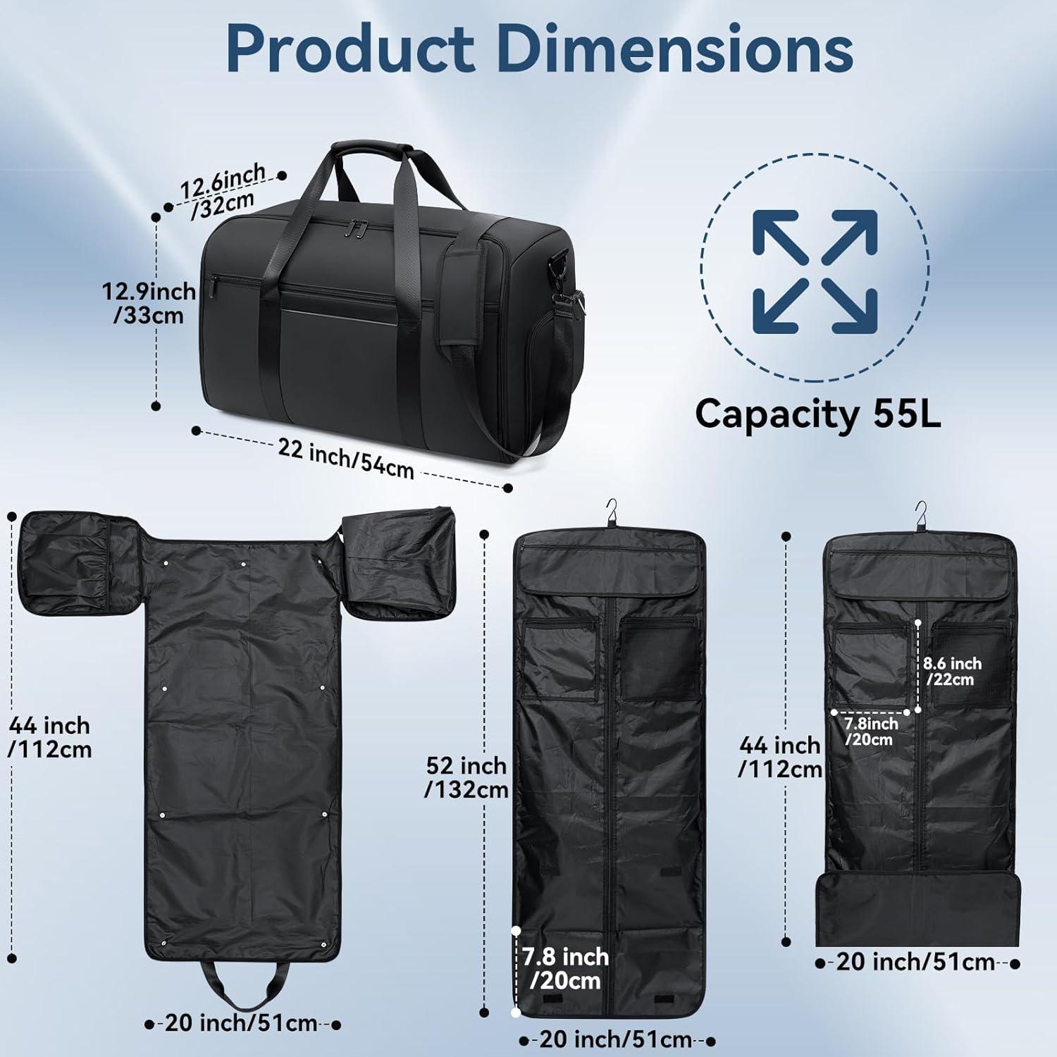 Bolsa Duffle de Ropa GARPROVM 4 en 1 Impermeable 55L