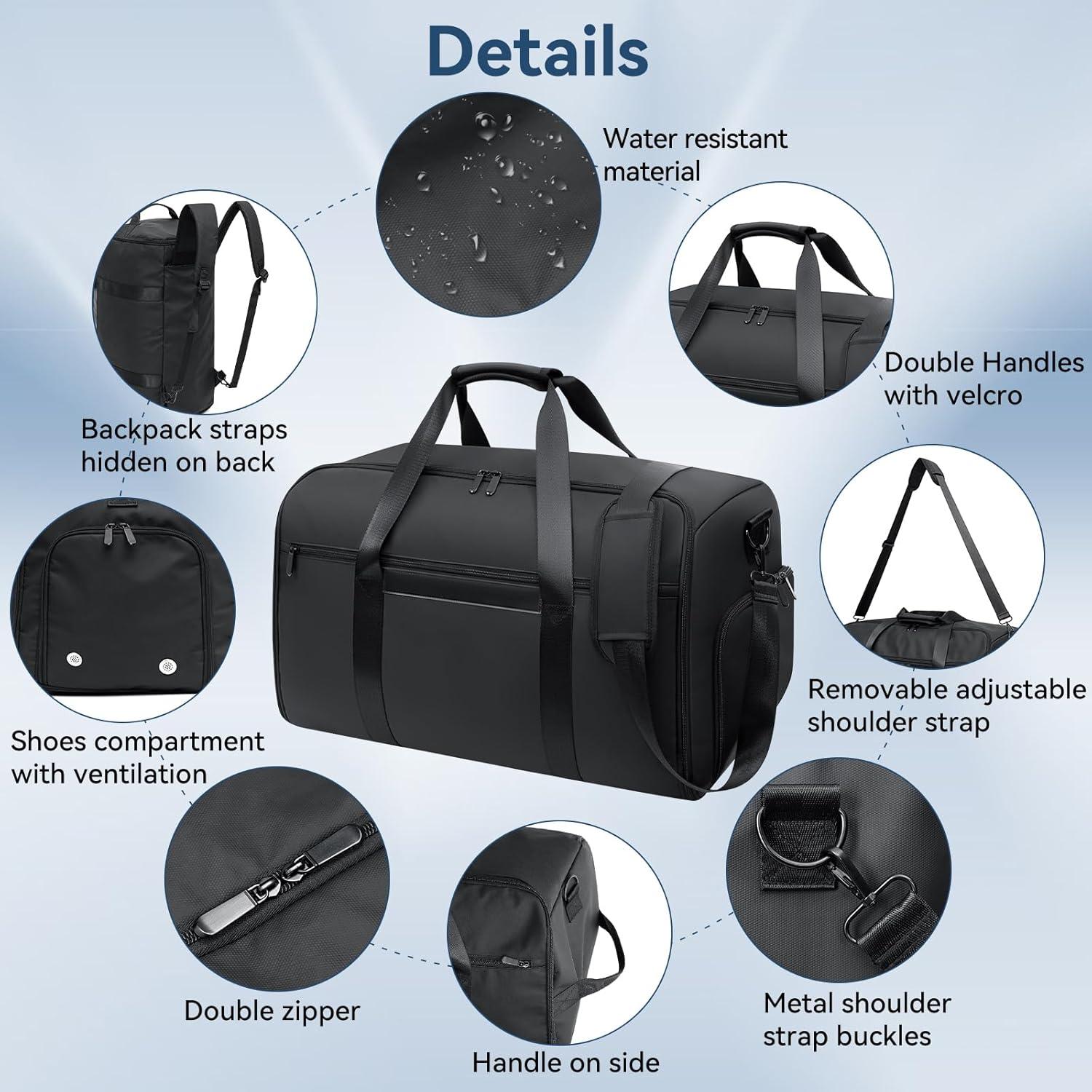 Bolsa Duffle de Ropa GARPROVM 4 en 1 Impermeable 55L