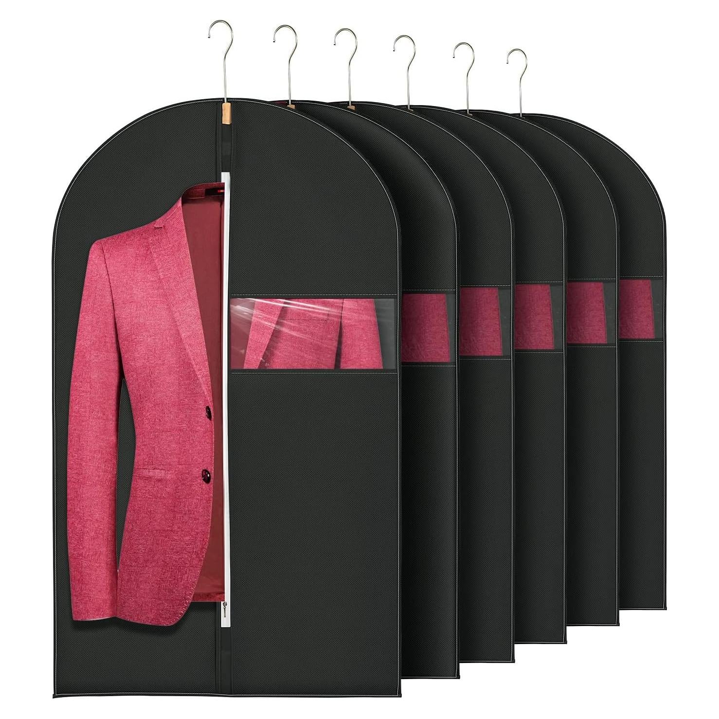 6 Bolsas de Ropa HWAJAN 61x102 cm Tela No Tejida Negra