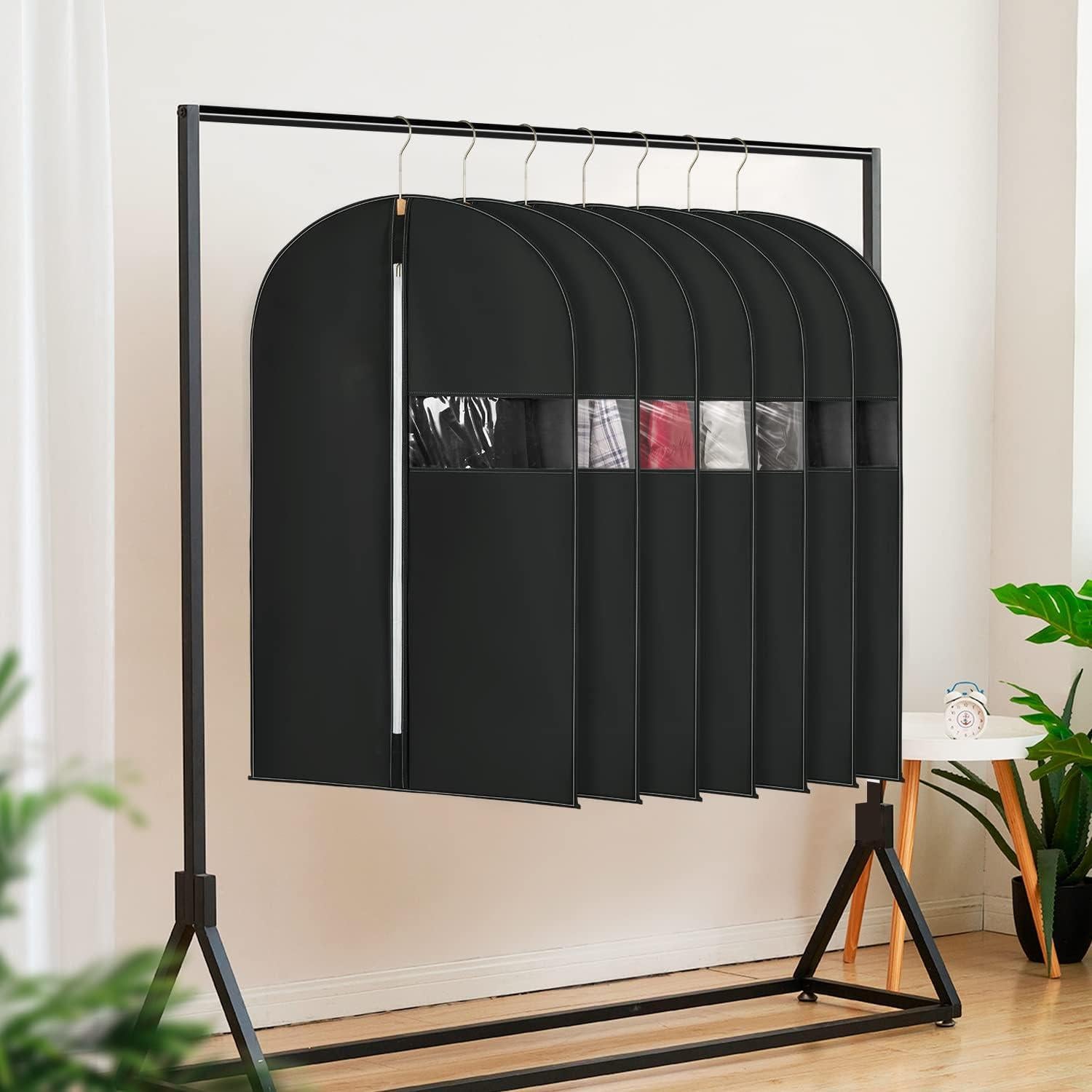 6 Bolsas de Ropa HWAJAN 61x102 cm Tela No Tejida Negra