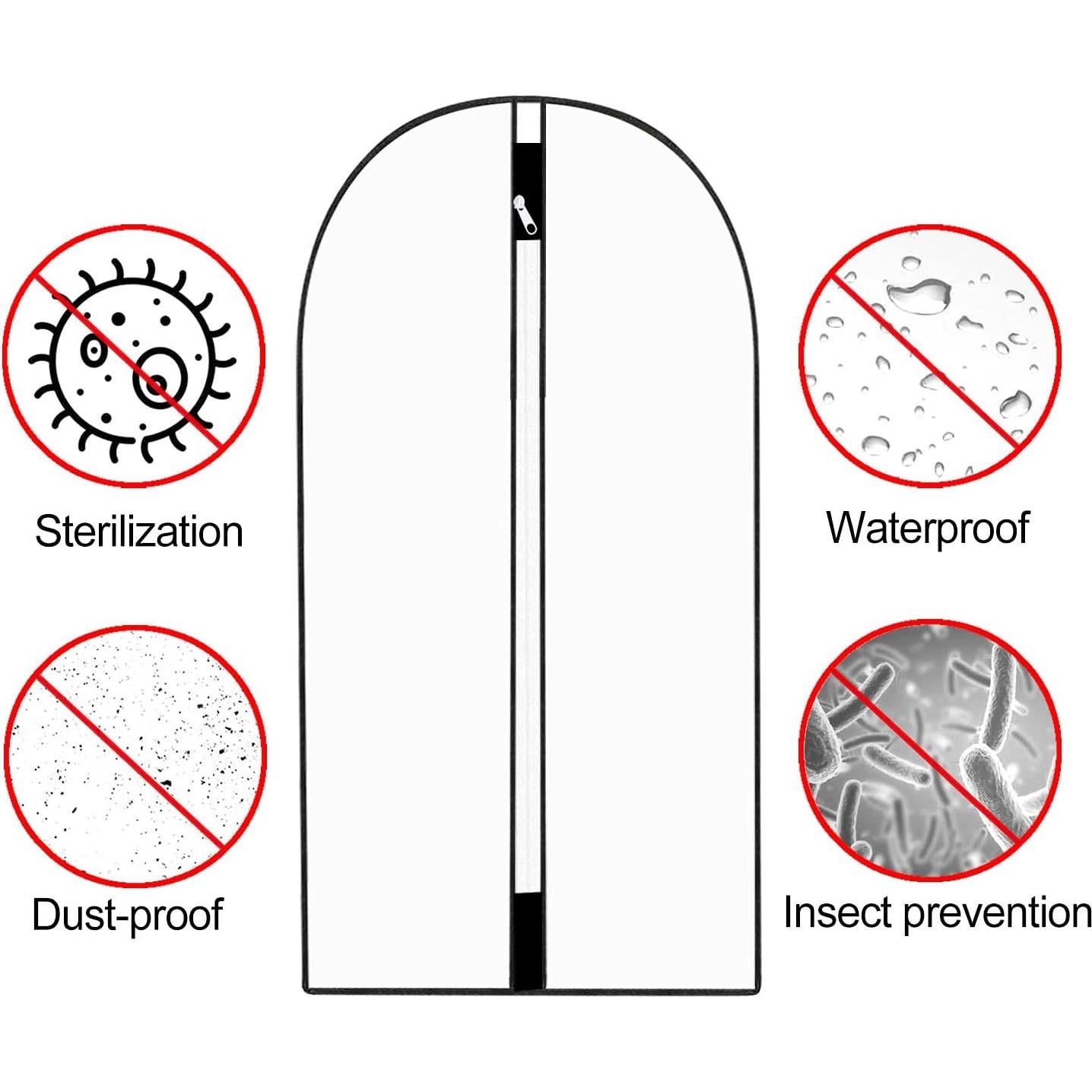 Juego de 12 Fundas de Ropa Pwsap Translúcidas con Cremallera