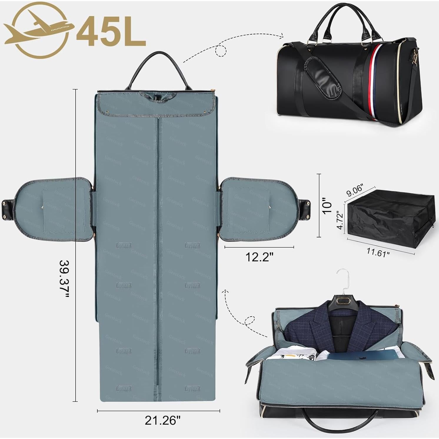 Bolsa Duffle Geestock 45L Impermeable 2-en-1 con Compartimento