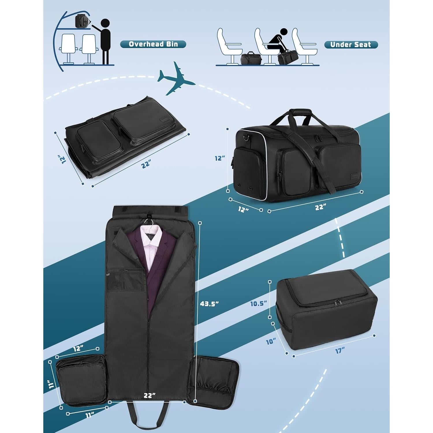 Bolsa Duffle Convertible 50L Smasrob con Compartimento para Zapatos