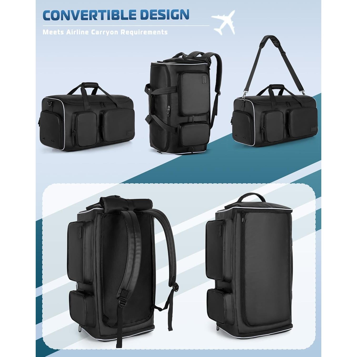 Bolsa Duffle Convertible 50L Smasrob con Compartimento para Zapatos