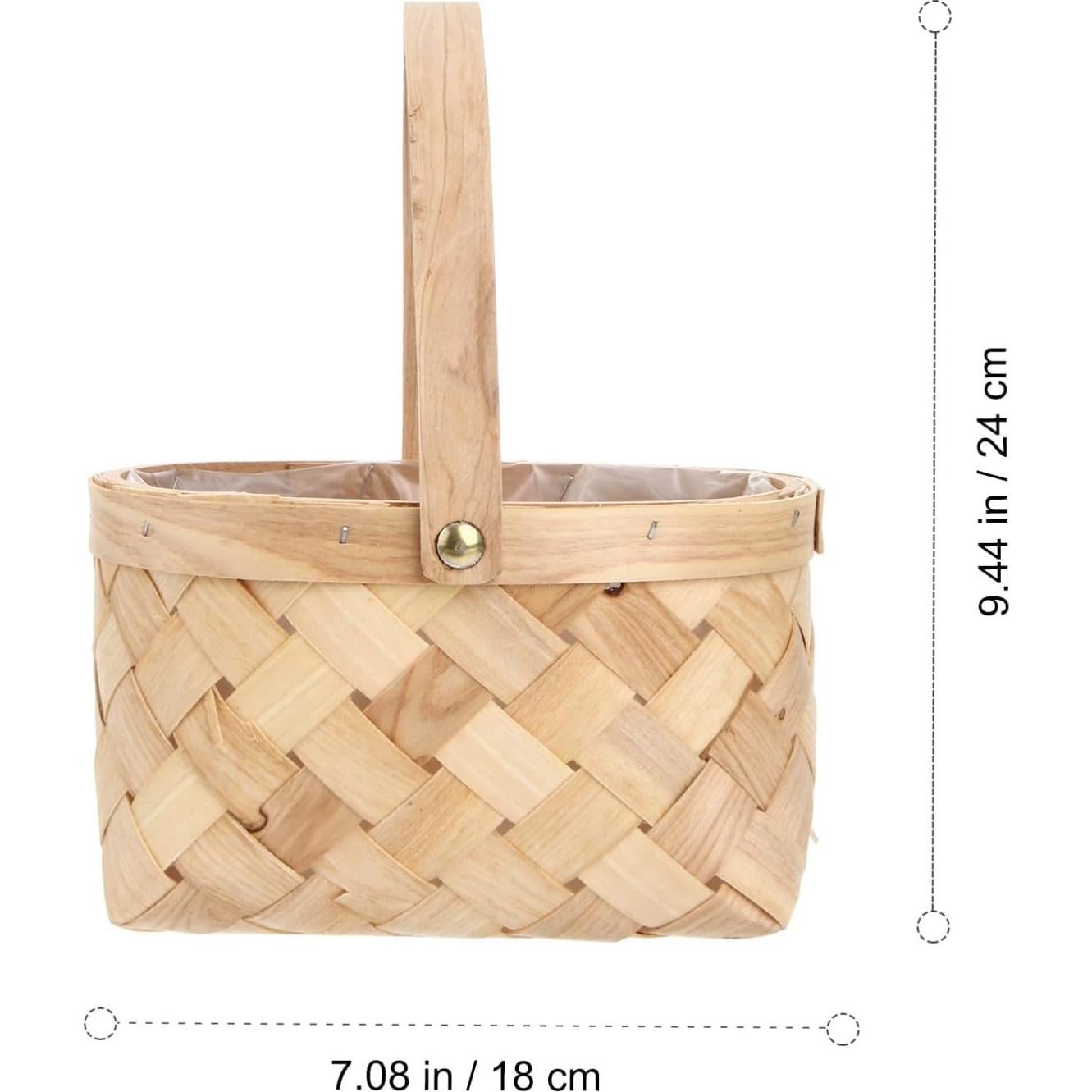 Cesta de Madera Tejida a Mano SEWACC - Pequeña 24x18x11 cm