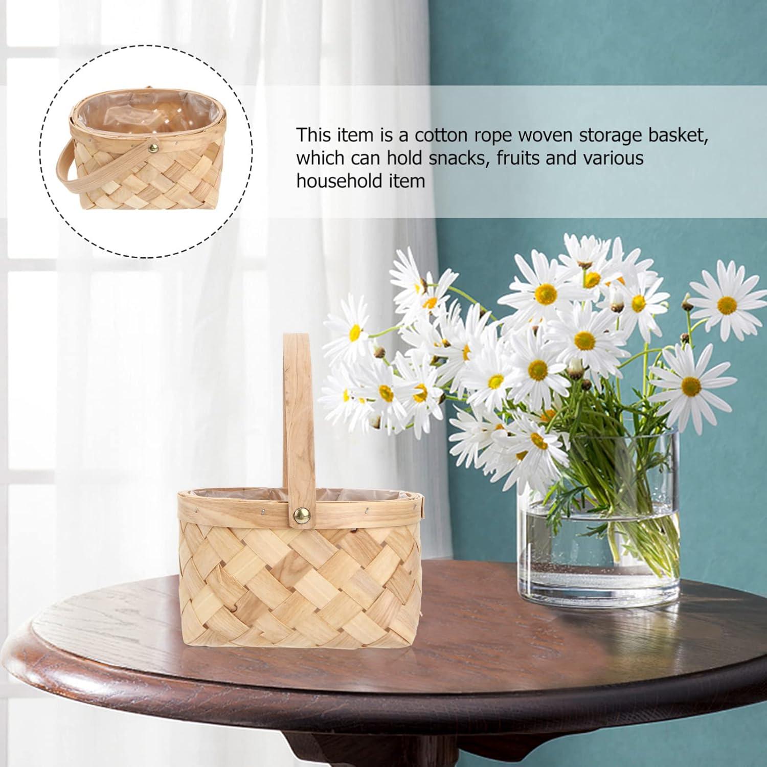 Cesta de Madera Tejida a Mano SEWACC - Pequeña 24x18x11 cm