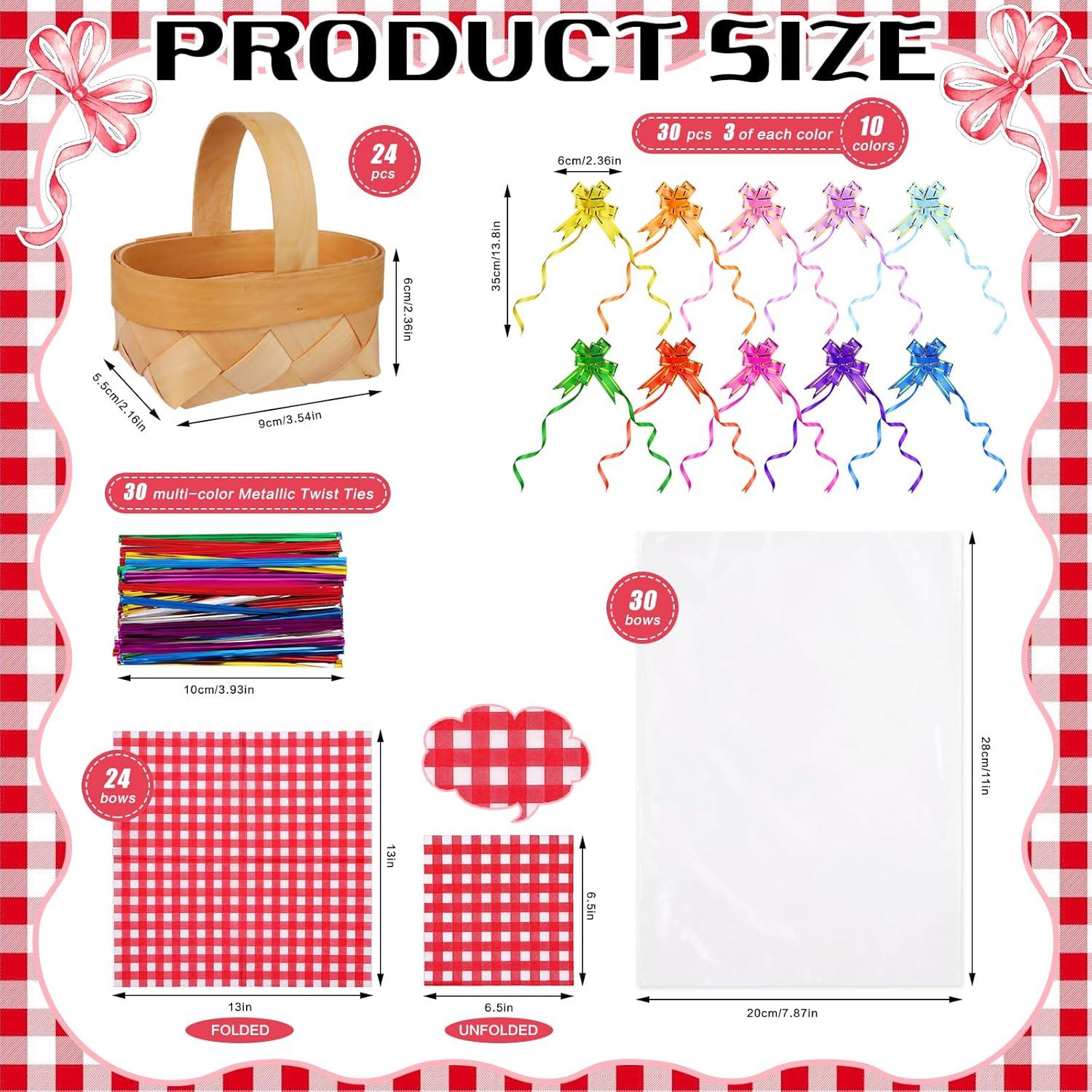 Set 24 Mini Cestas Tejidas Mkhaslri con Servilletas y Lazos