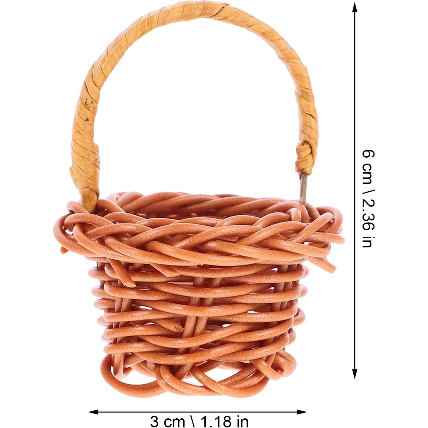 Mini Cestas de Ratán DOITOOL - 10 Pcs Decoración 3x4.5 cm