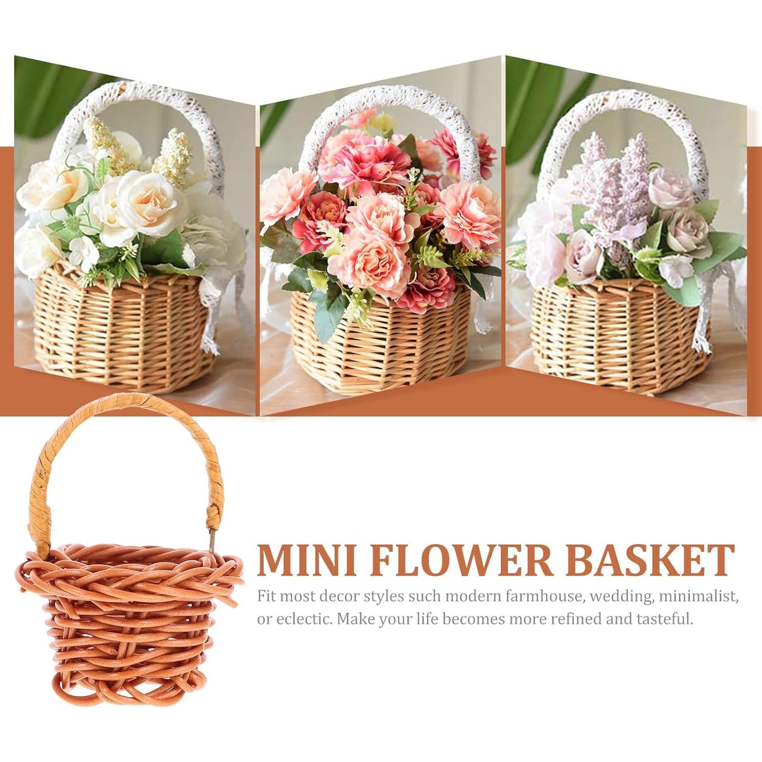 Mini Cestas de Ratán DOITOOL - 10 Pcs Decoración 3x4.5 cm