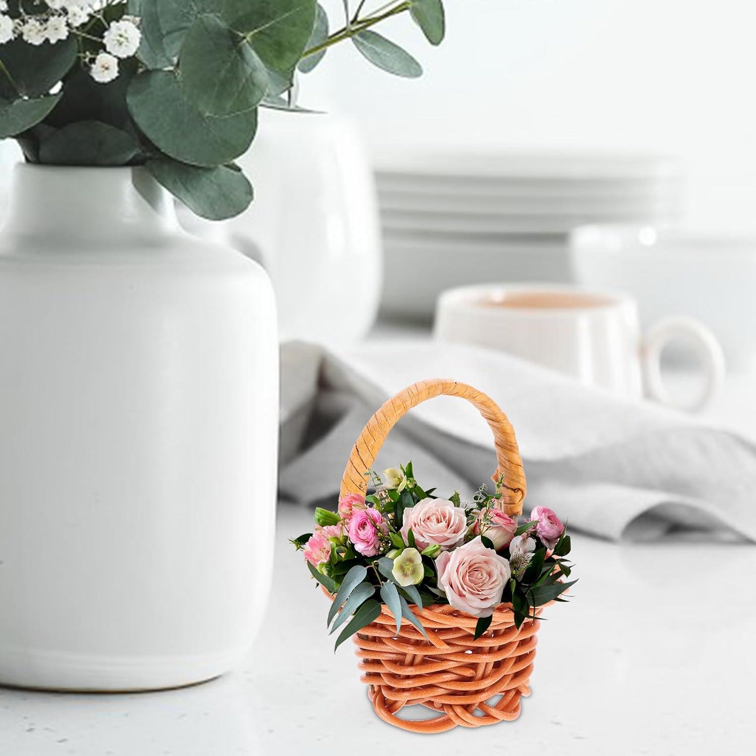 Mini Cestas de Ratán DOITOOL - 10 Pcs Decoración 3x4.5 cm