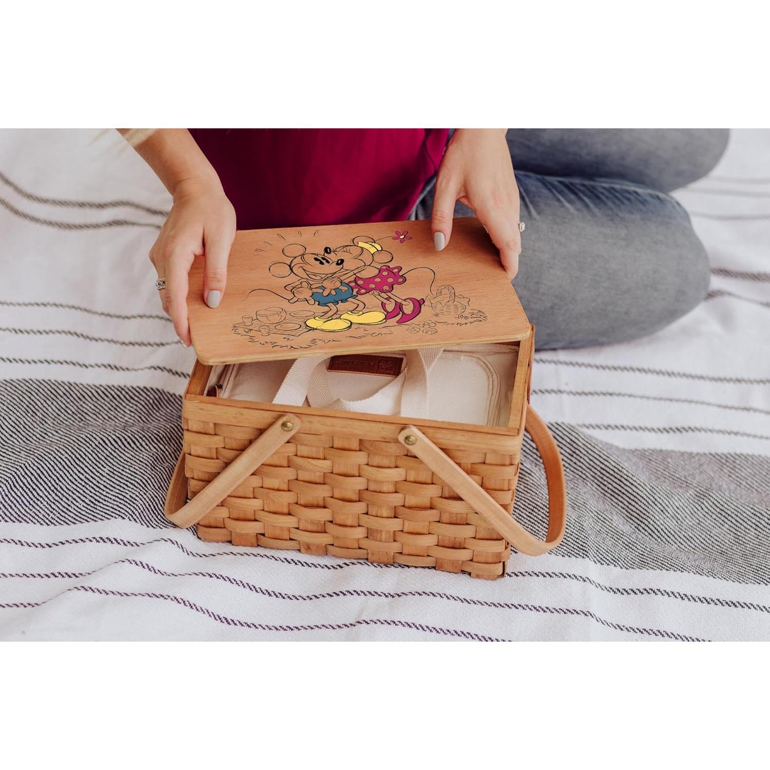 Cesta de Picnic Personal Poppy Disney Mickey Minnie Beige