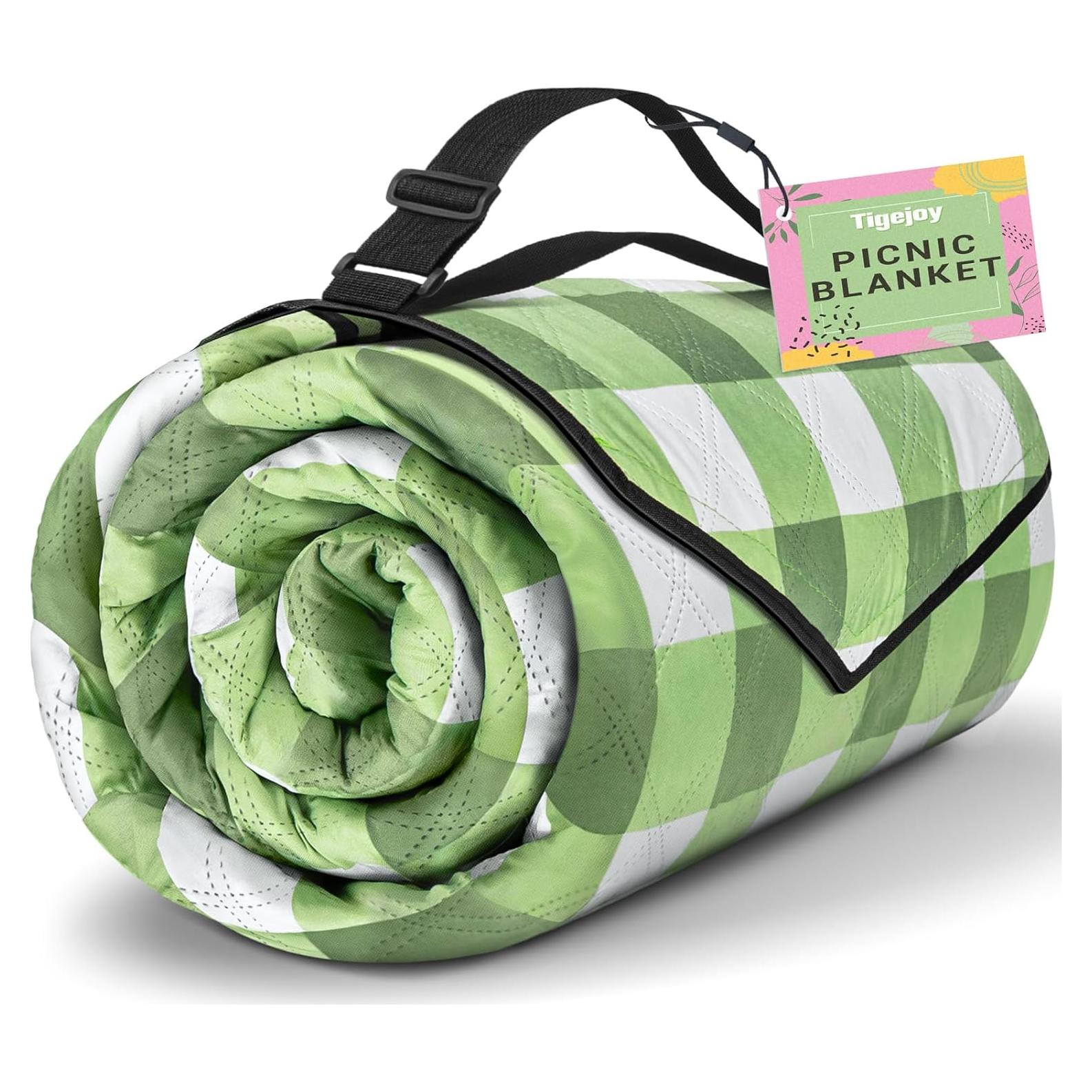 Manta de Picnic Plegable TigeJoy Impermeable 203x203cm Verde