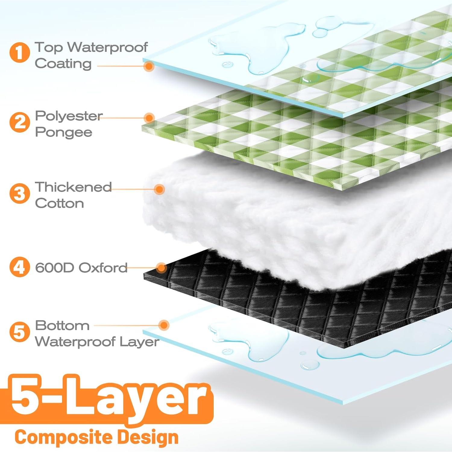 Manta de Picnic Plegable TigeJoy Impermeable 203x203cm Verde