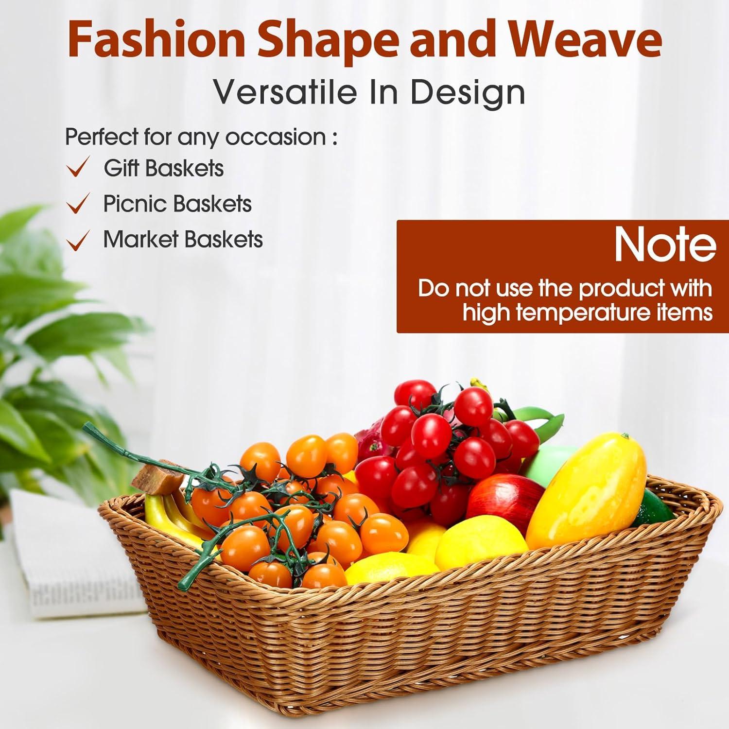 Cestas de Pan de Mimbre Eccliy 40.1x30x8.1 cm 6 Piezas