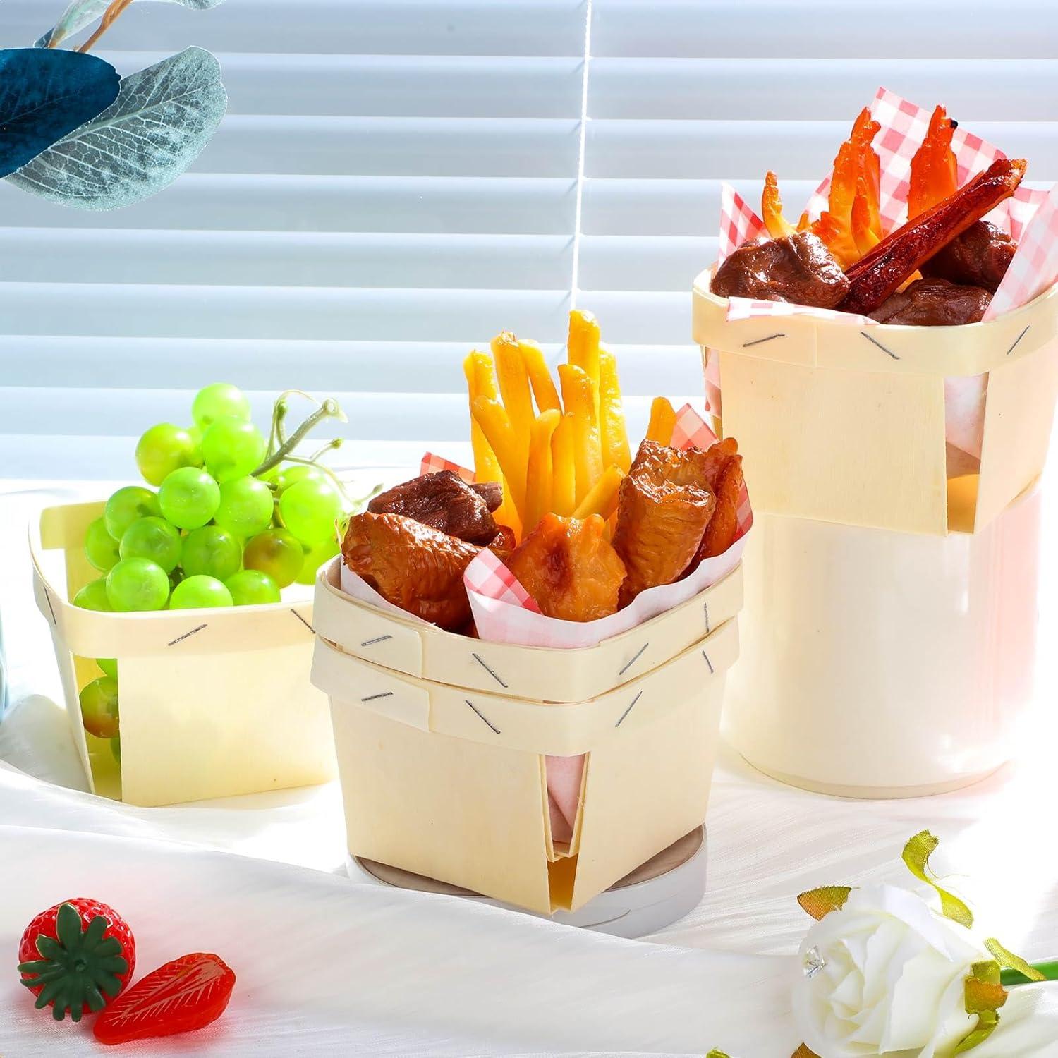 Cestas de Madera Thyle 30 Pcs 10.2x10.2x6.5 cm Rojo