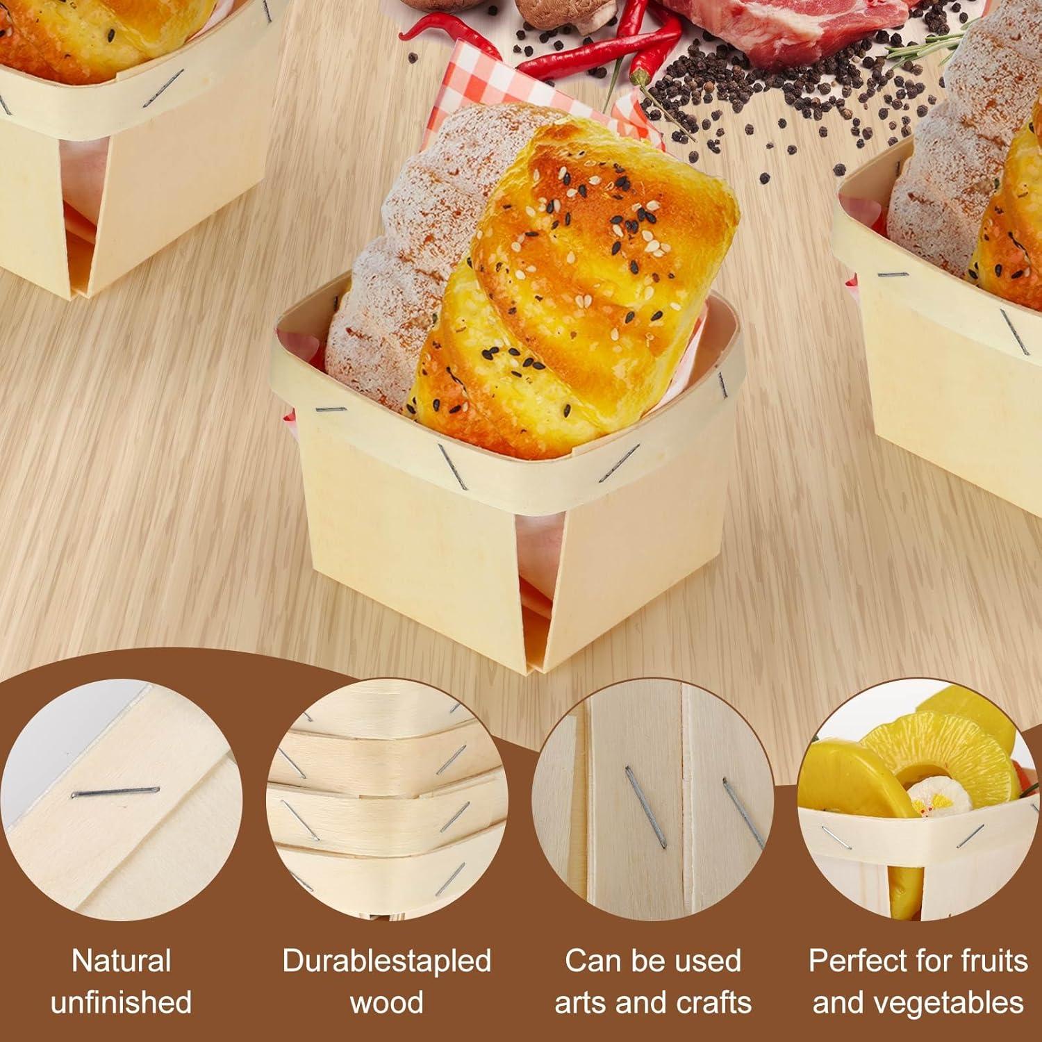 Cestas de Madera Thyle 30 Pcs 10.2x10.2x6.5 cm Rojo