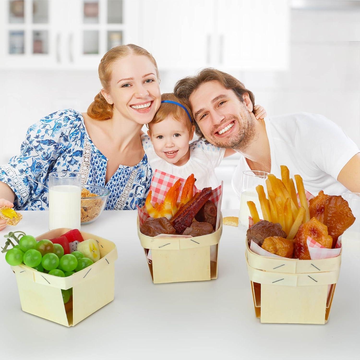 Cestas de Madera Thyle 30 Pcs 10.2x10.2x6.5 cm Rojo