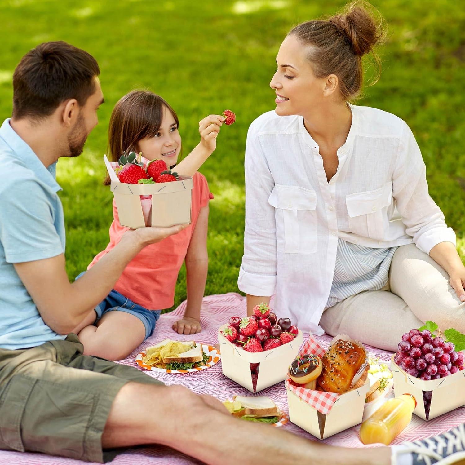 Cestas de Madera Thyle 30 Pcs 10.2x10.2x6.5 cm Rojo