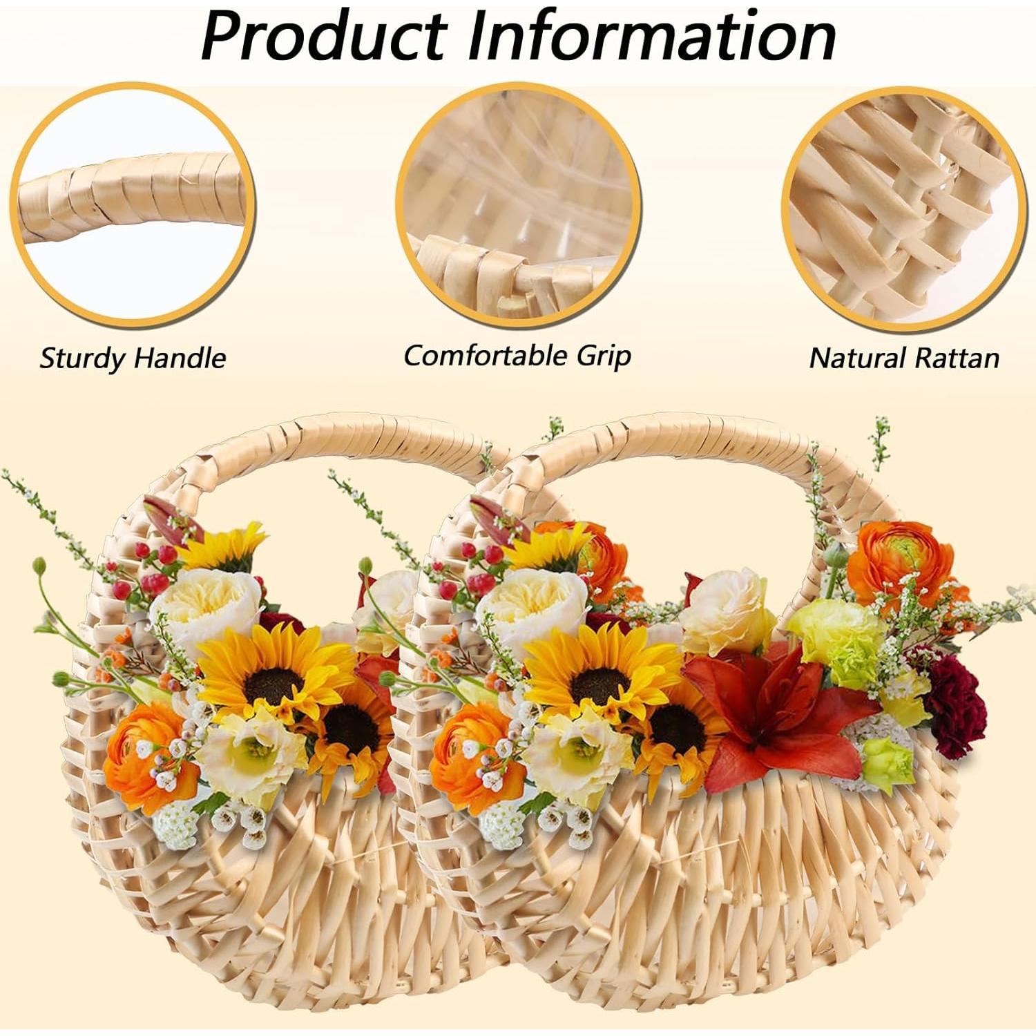 Cesta de Mimbre Media Luna OXDFK 18x17x11 cm Decorativa