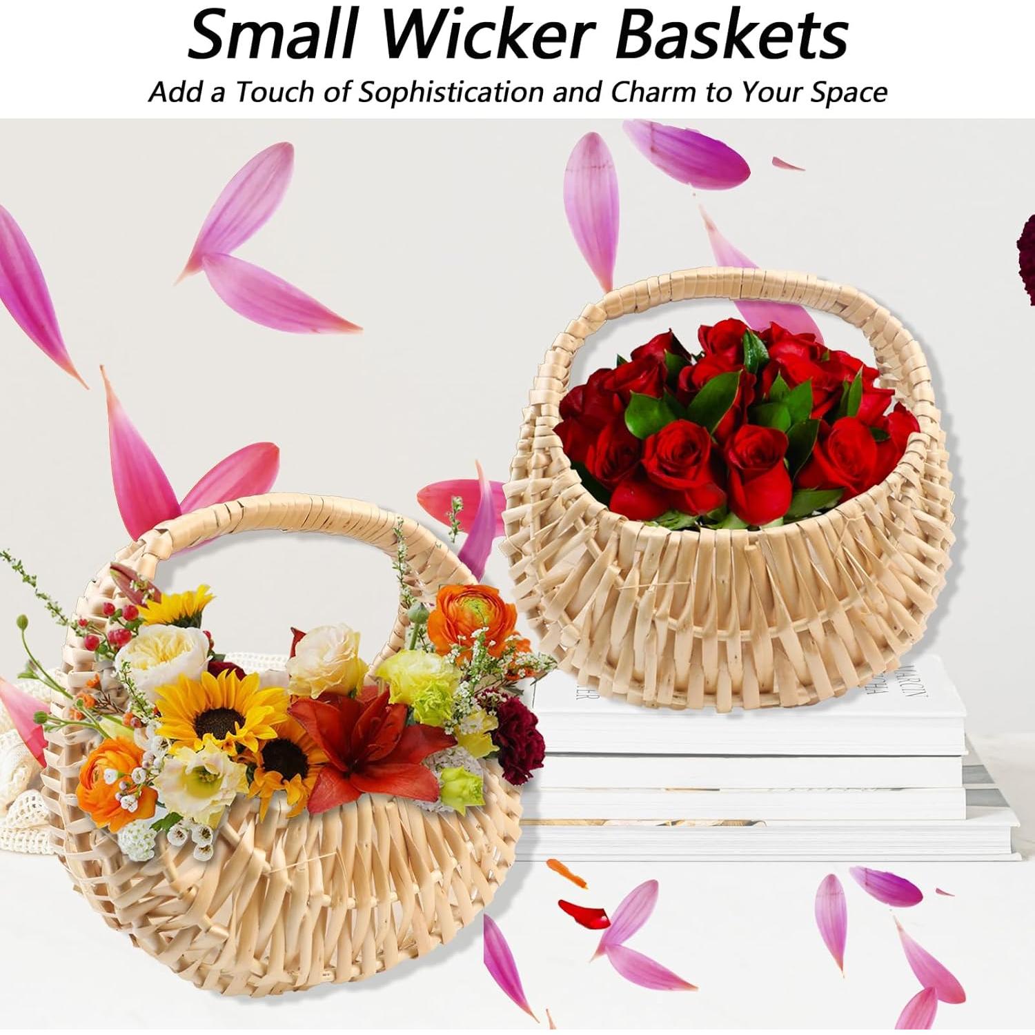 Cesta de Mimbre Media Luna OXDFK 18x17x11 cm Decorativa