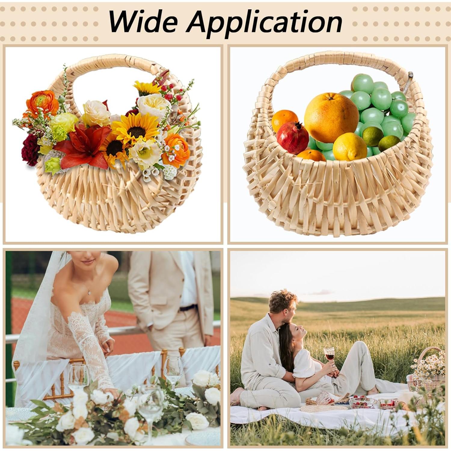 Cesta de Mimbre Media Luna OXDFK 18x17x11 cm Decorativa