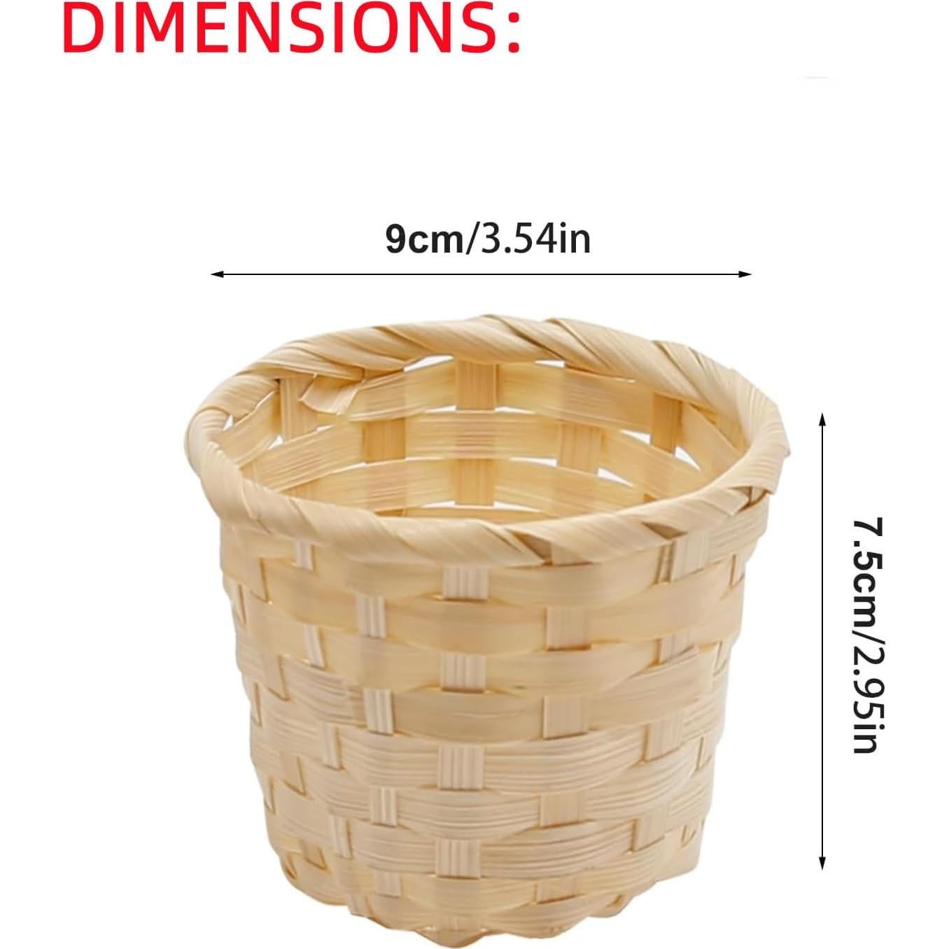 10 Mini Cestas de Madera Tejidas Shibeiparts 9x7.5cm